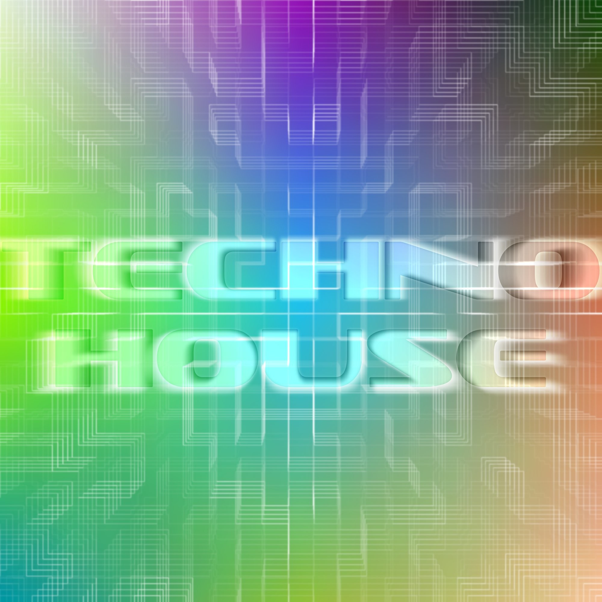 Techno House, Scritta, Arcobaleno, Full HD, schermata di blocco iPad