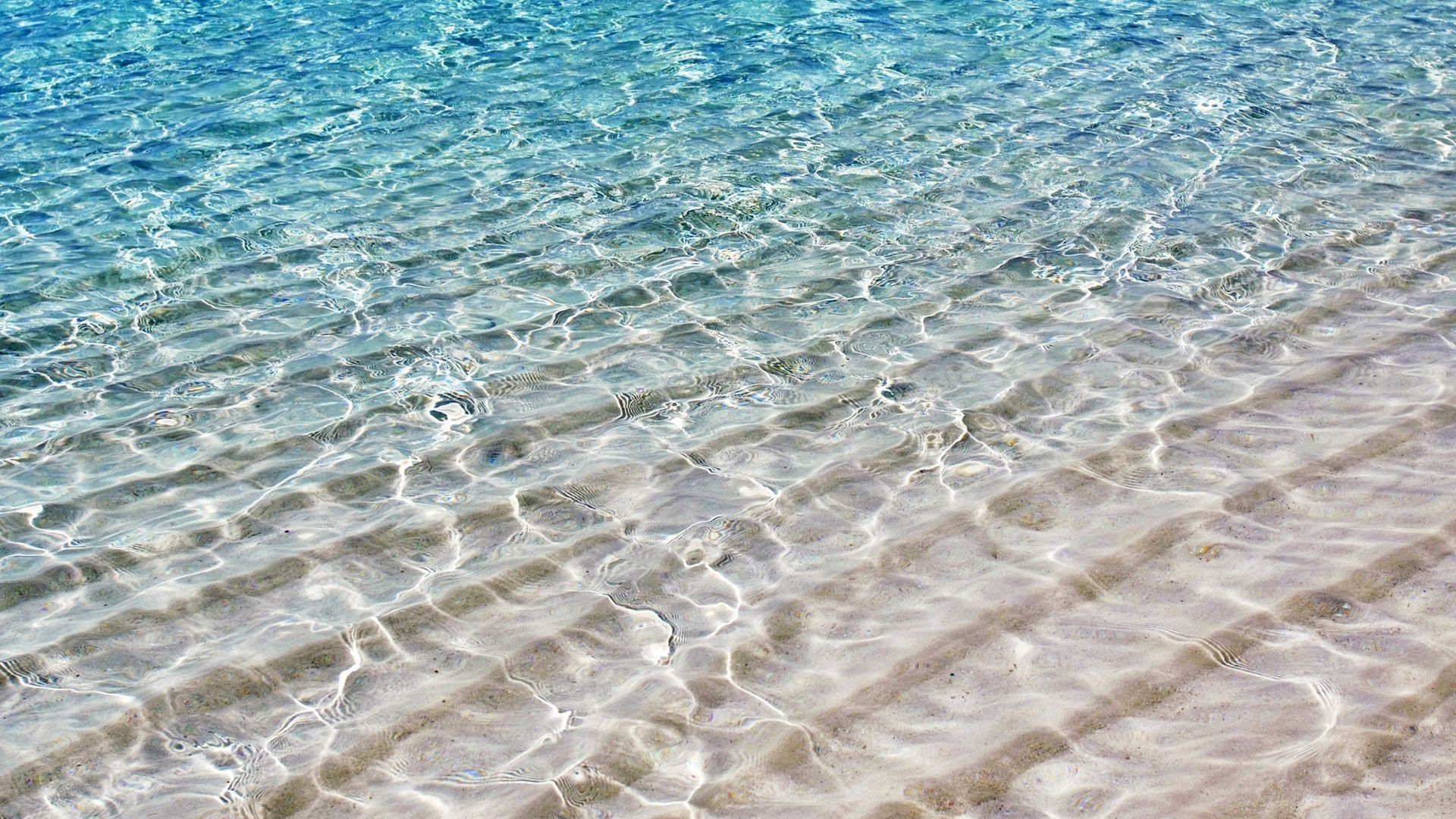 Mare, Acqua cristallina, Fondale sabbioso, Increspature, Full HD, wallpaper per portatile