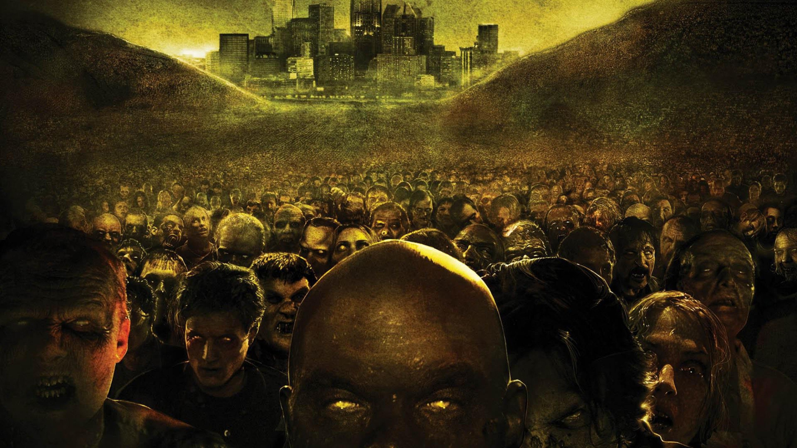 Zombi, Orda, Città in rovina, Apocalisse, Horror, 2K, sfondo per portatile