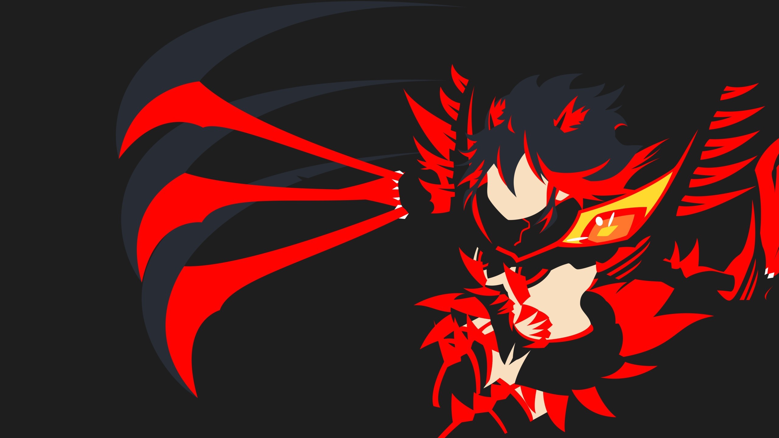 Ryuko Matoi, Kill la Kill, Senketsu, Rosso e nero, 2K, sfondo Windows 11