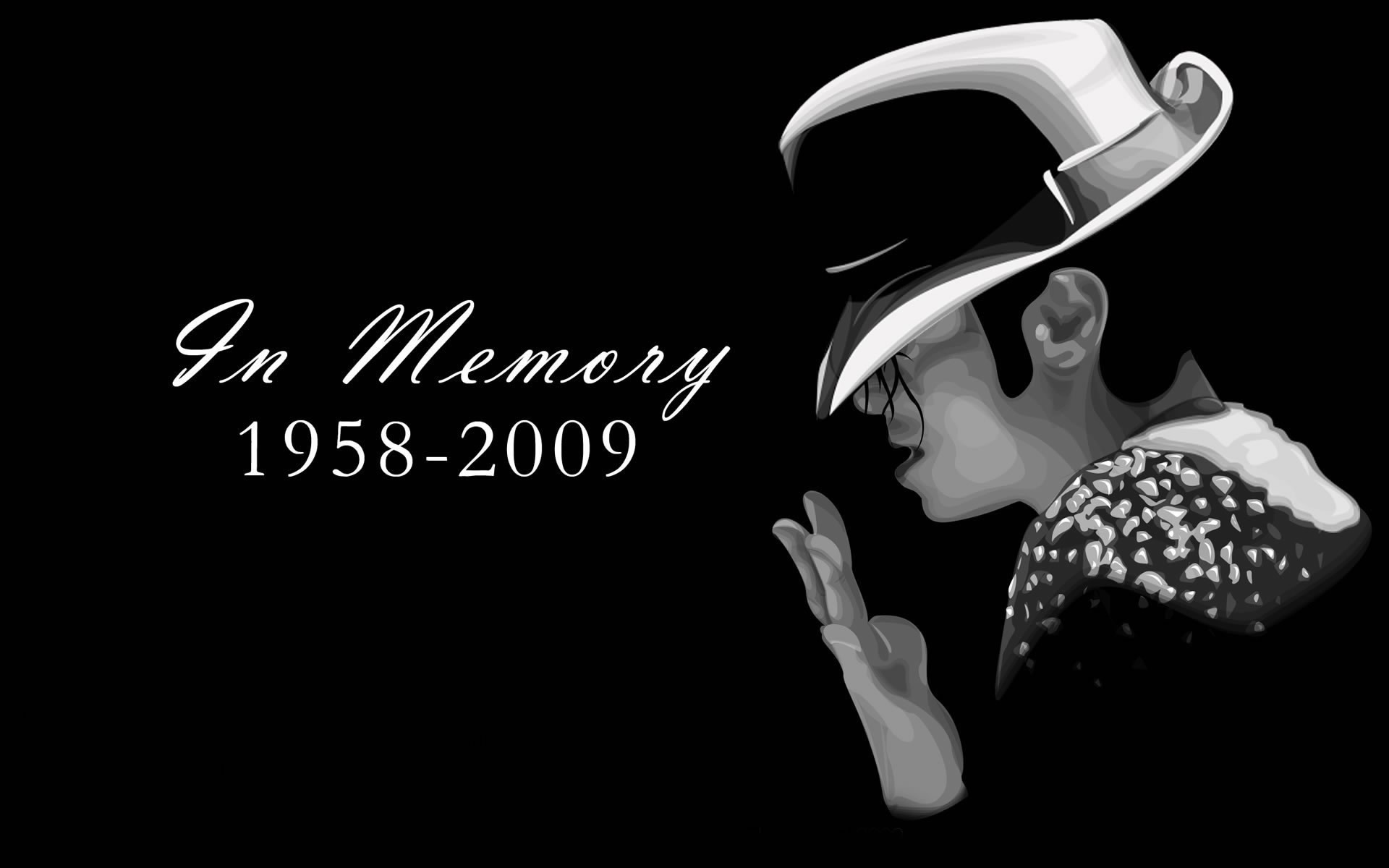 Michael Jackson, Commemorazione, 1958-2009, Bianco e nero, Full HD, sfondo per PC e portatile