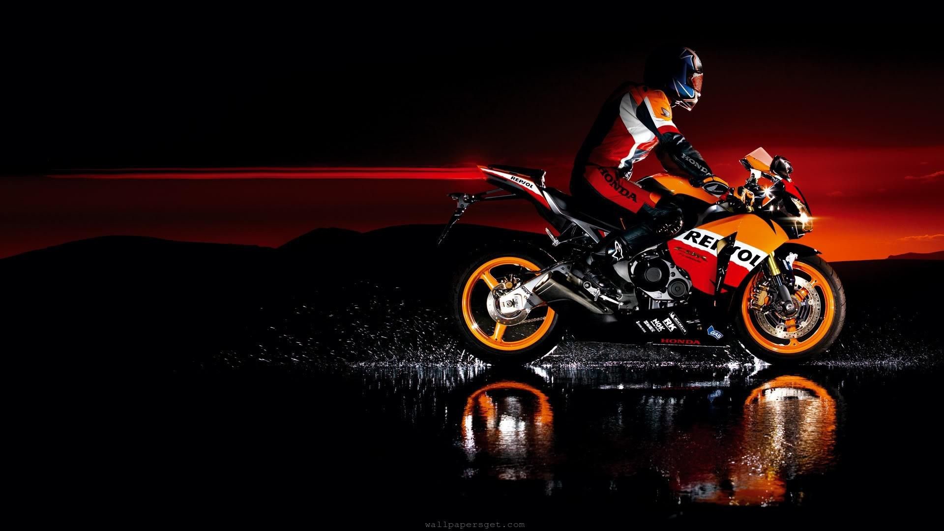 Honda CBR1000RR Repsol, Superbike, Tramonto, Riflesso, Full HD 1080p, sfondo desktop