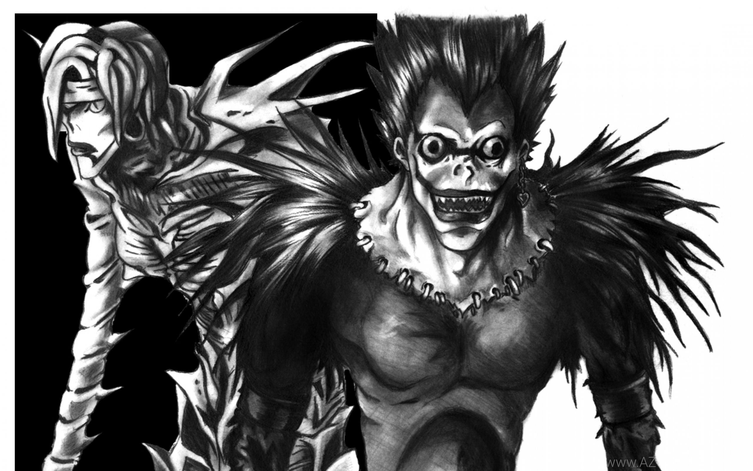 Ryuk, Death Note, Shinigami, Bianco e nero, 2K 1600p, sfondo desktop
