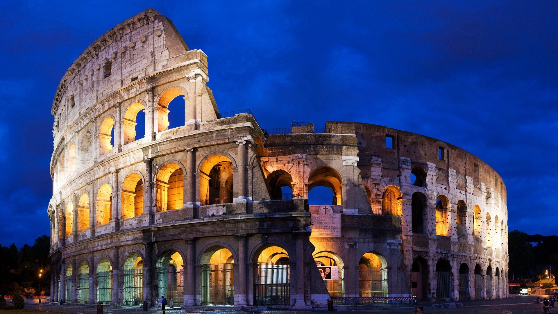 Colosseo, Roma, Notte, Illuminazione, Full HD, wallpaper per PC