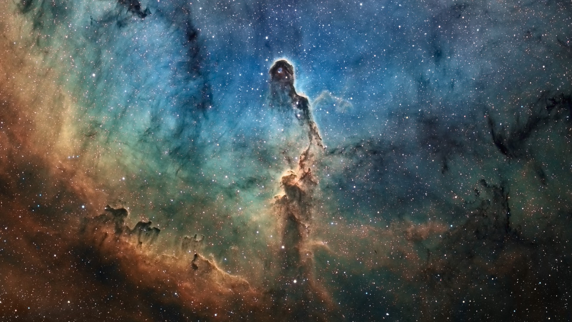 Nebulosa Aquila, Proboscide di elefante, IC 1396, Spazio profondo, sfondo widescreen Full HD