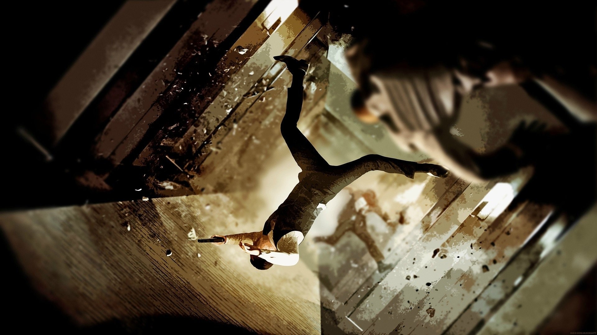 Inception, Joseph Gordon-Levitt, Arthur, Corridoio rotante, Gravità zero, sfondo 16:9 Full HD