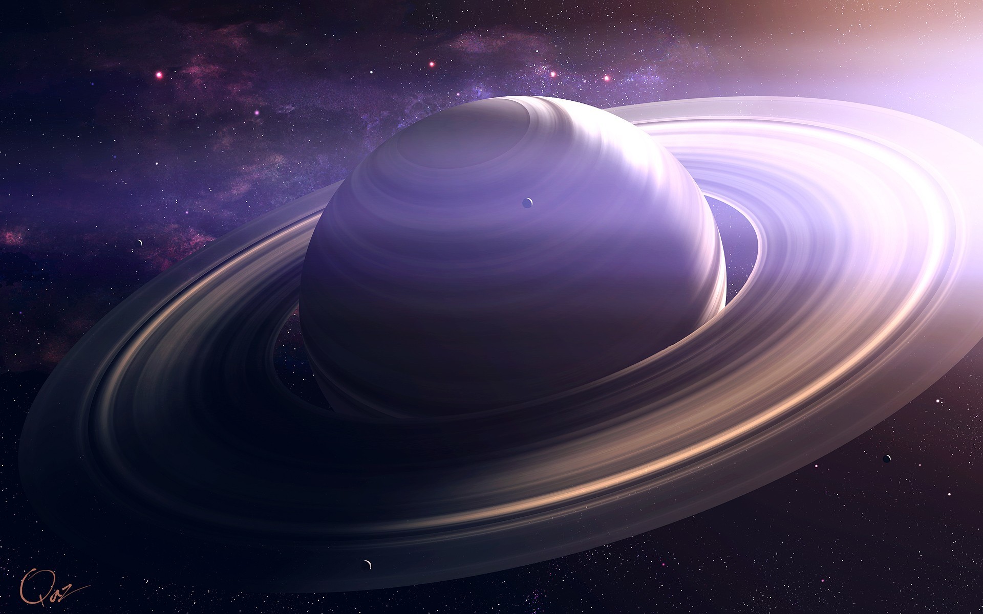 Saturno, Anelli, Pianeta, Viola, 1920x1200, sfondo MacBook Pro