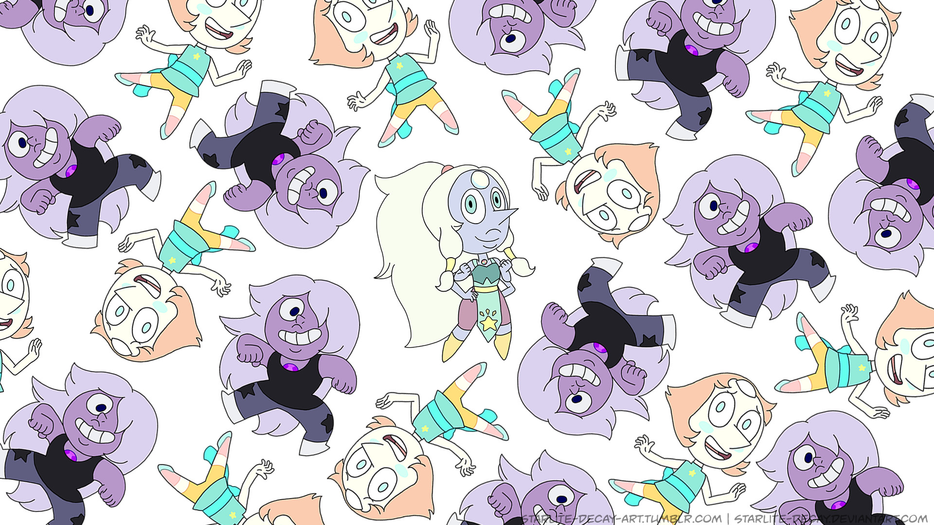 Ametista, Perla, Opal, Steven Universe, Motivo ripetuto, 1920x1080, immagine di sfondo