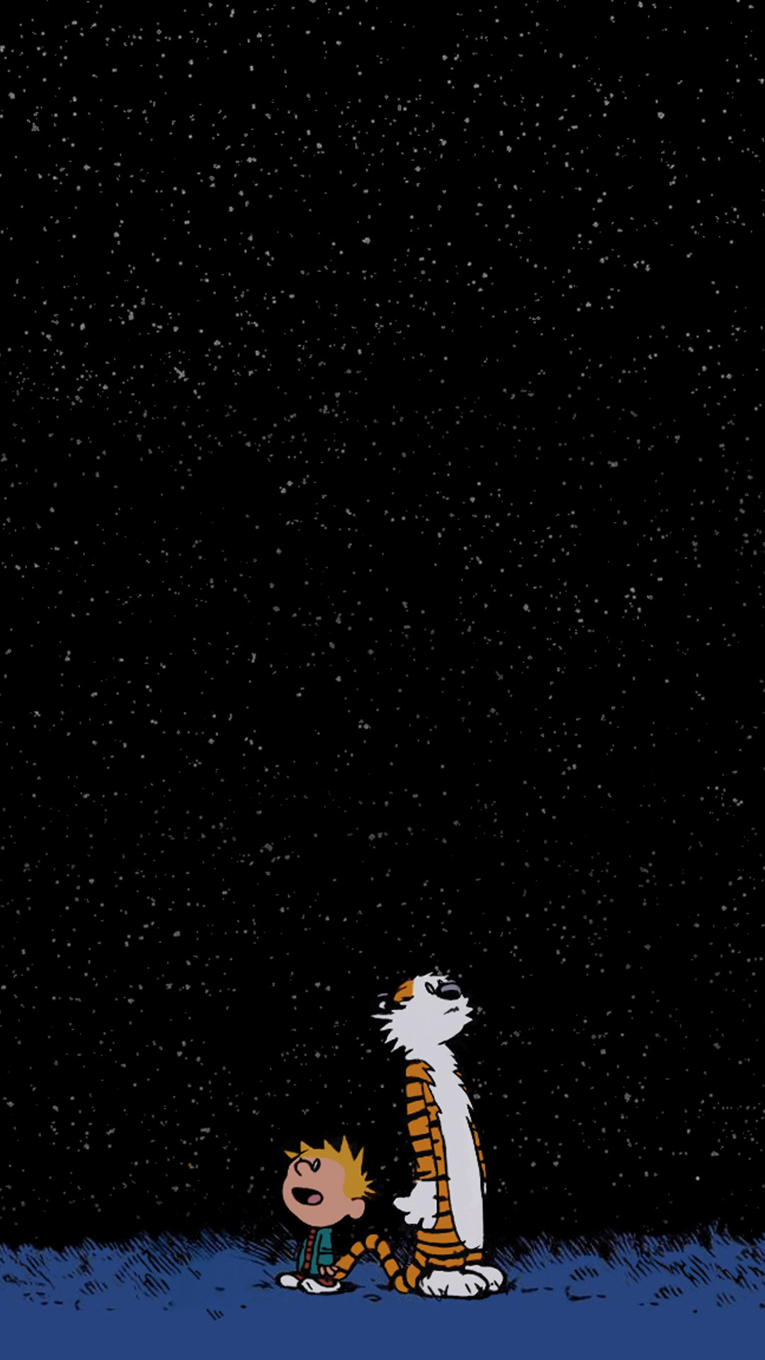 Calvin & Hobbes, Cielo stellato, Notte, schermata di blocco dello smartphone
