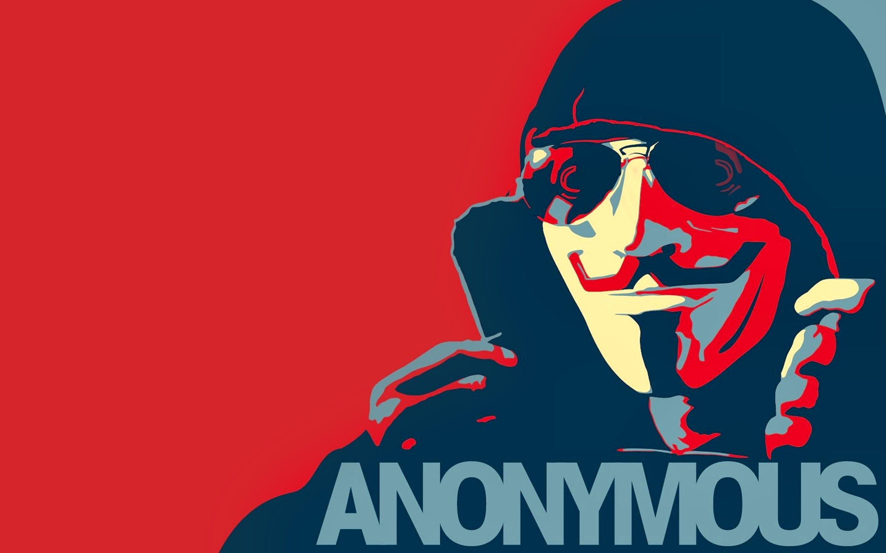 Anonymous, Poster Hope, Pop art, Rosso e blu, 2K, sfondo desktop