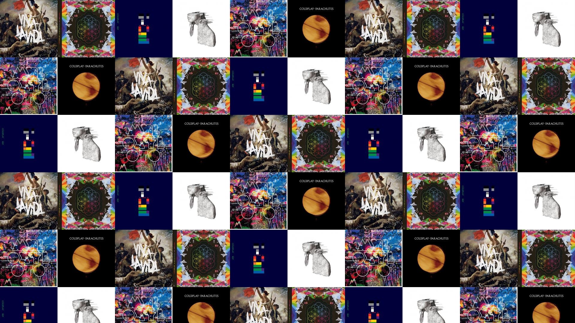 Coldplay, Copertine album, Mosaico, Parachutes, Viva la Vida, 1920x1080, immagine di sfondo