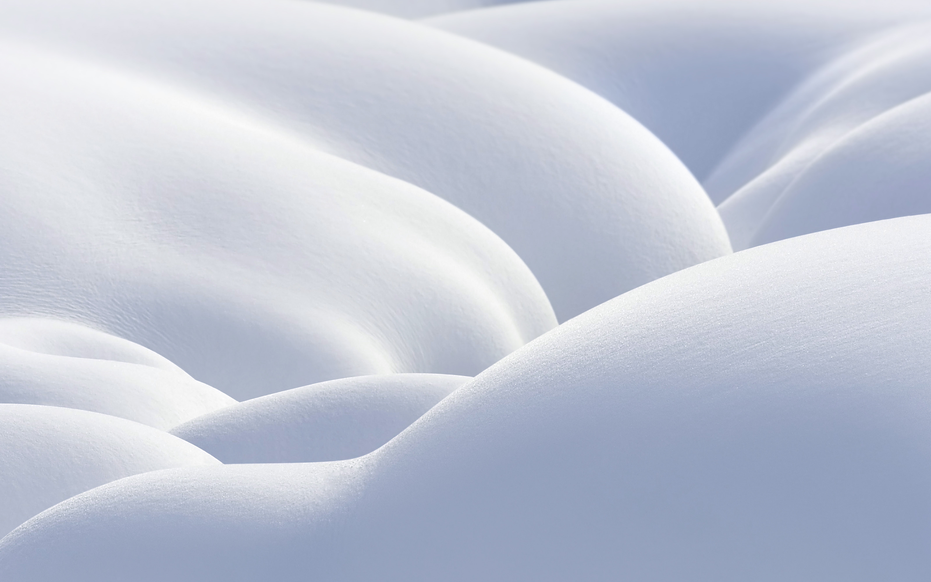 Cumuli di neve, Curve, Bianco, Minimalismo, 2K, sfondo per PC e portatile