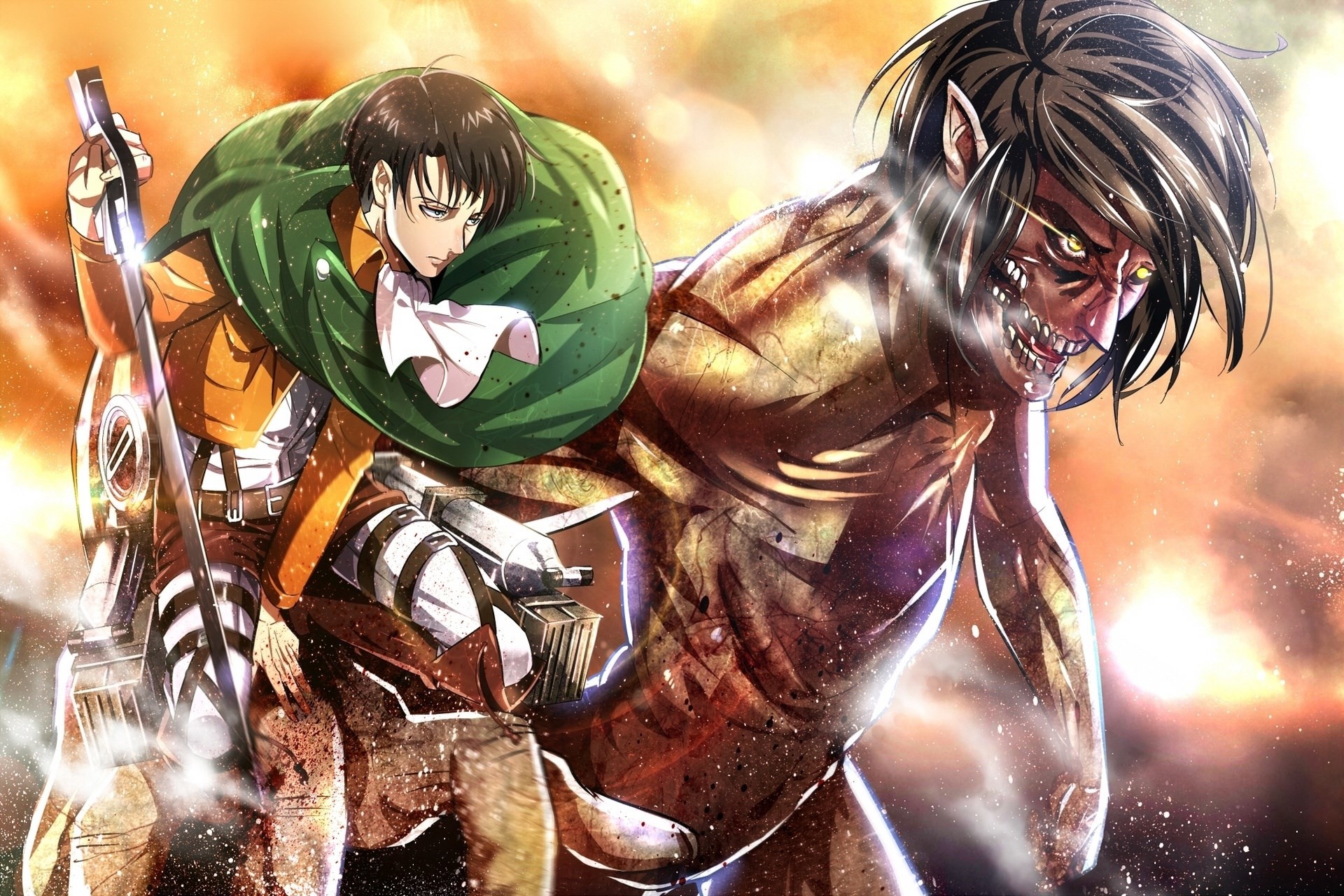 Levi Ackerman, Gigante d'attacco, L'attacco dei giganti, Full HD, sfondo per PC e portatile