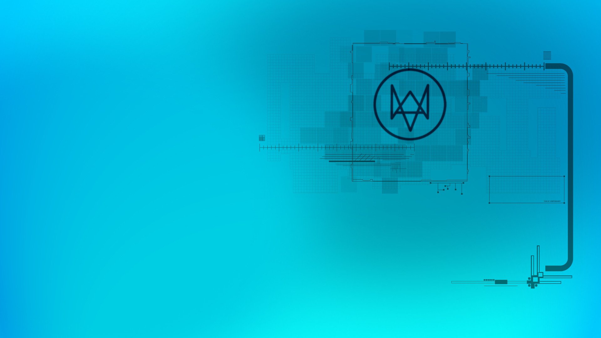 Watch Dogs, Logo, Azzurro, Minimalismo, Full HD, sfondo Windows 11