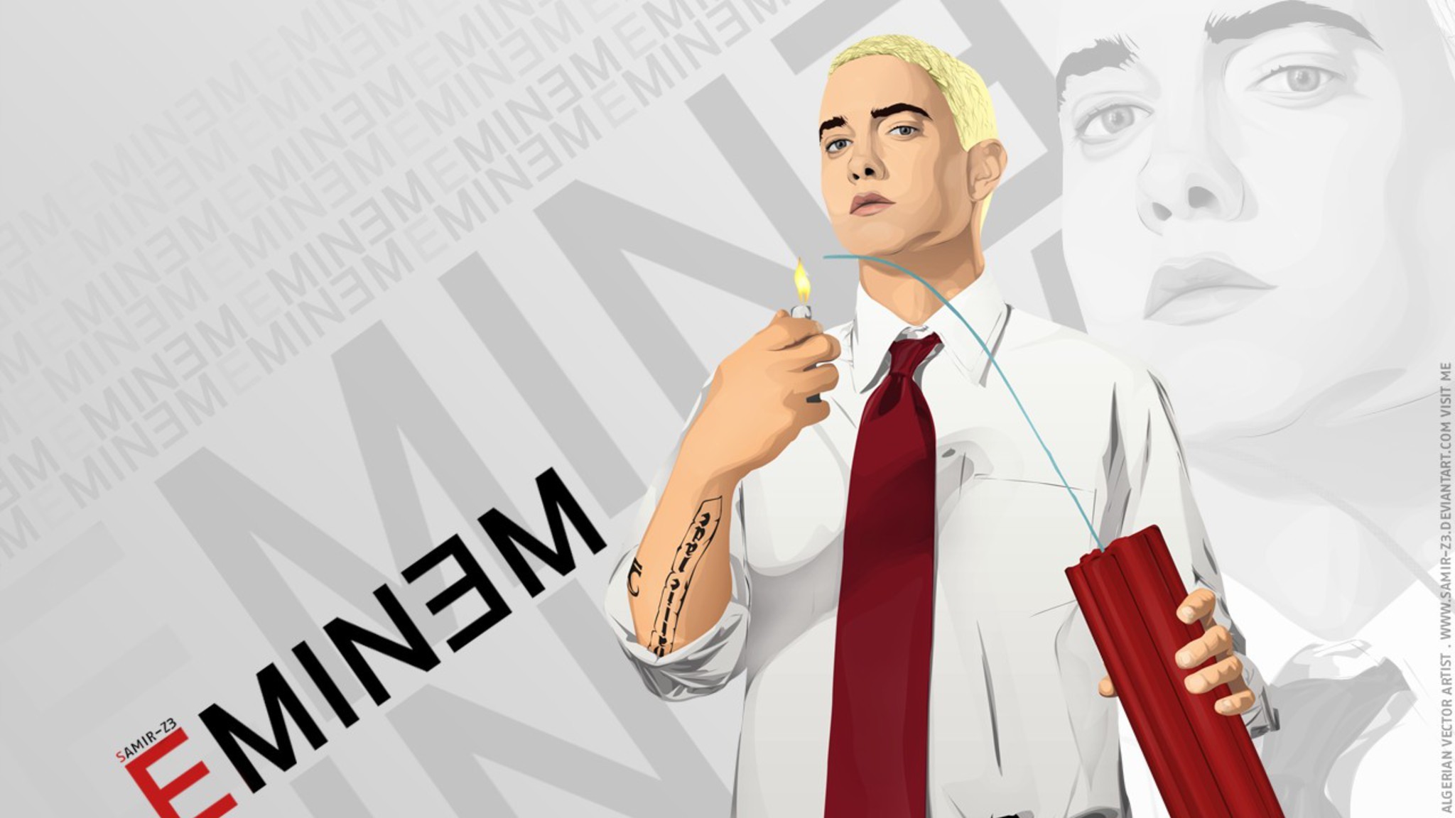 Eminem, Slim Shady, Dinamite, Illustrazione, 16:9 Full HD, sfondo widescreen