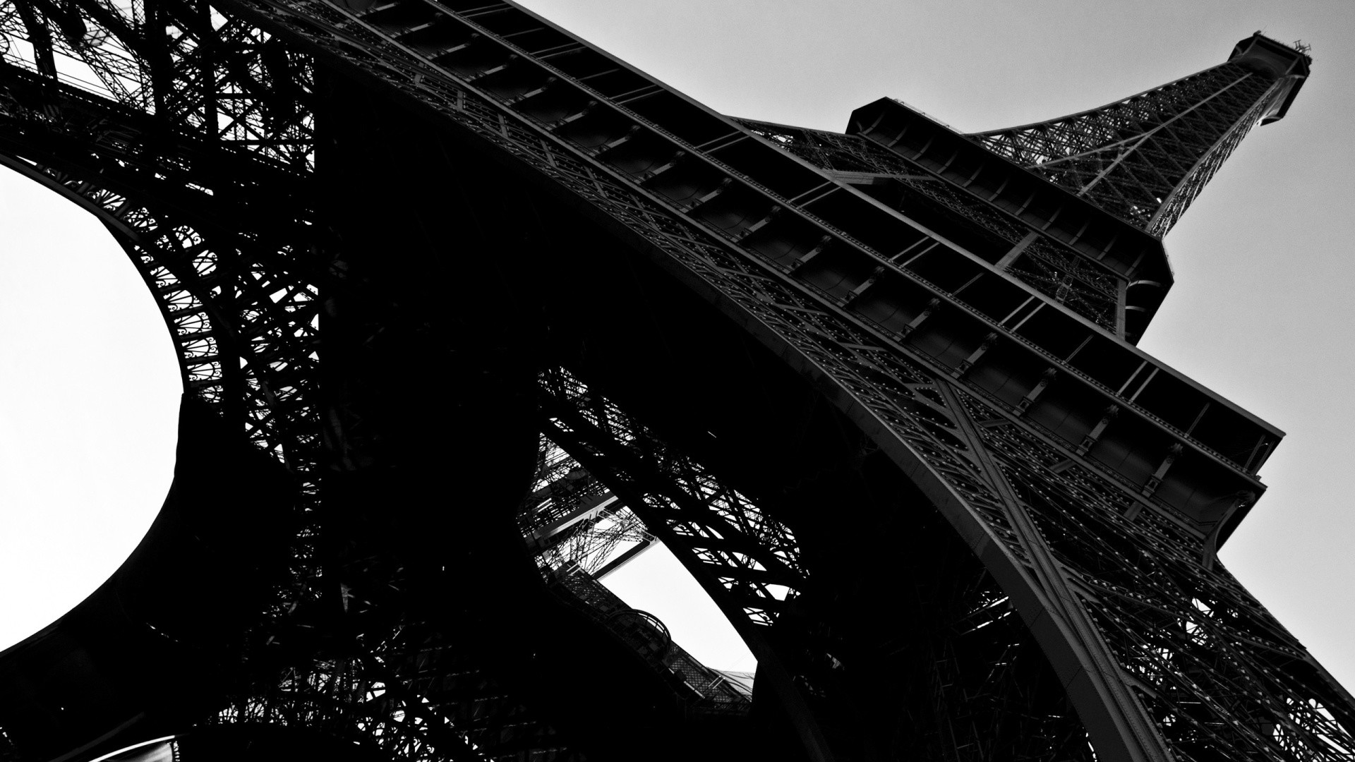 Torre Eiffel, Parigi, Vista dal basso, Struttura in ferro, 1920x1080, immagine di sfondo