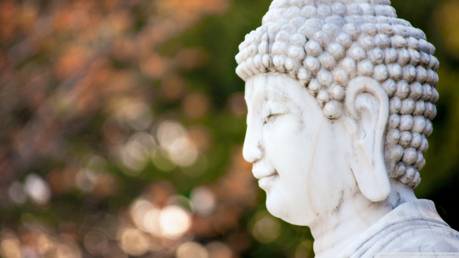 Buddha, Statua in marmo, Profilo, Bokeh, Full HD, sfondo Windows 11