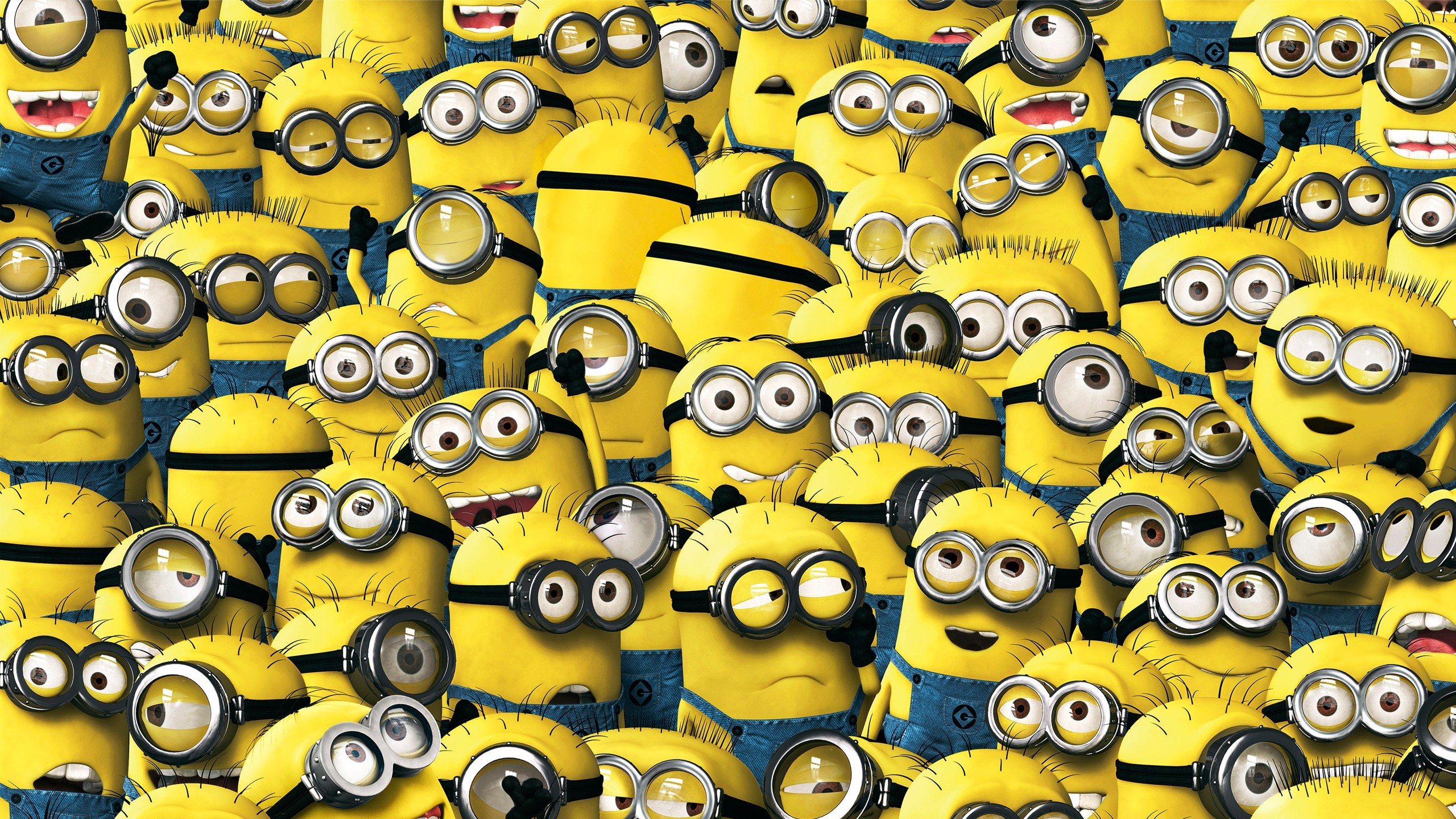 Minion, Folla di Minion, Giallo, Motivo, sfondo per Android