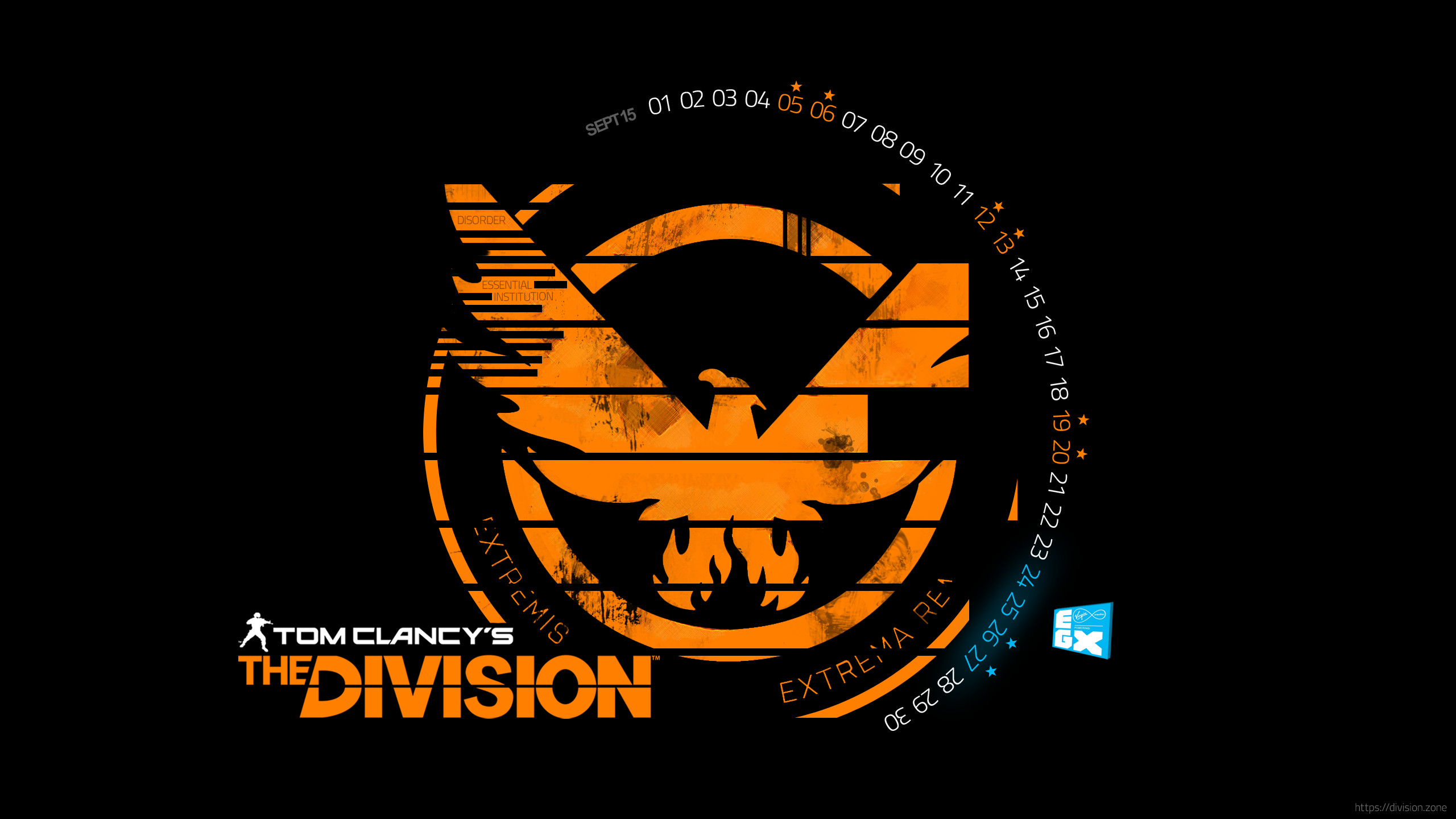 Tom Clancy's The Division, Logo SHD, Calendario, Sfondo nero, 2K, wallpaper per computer