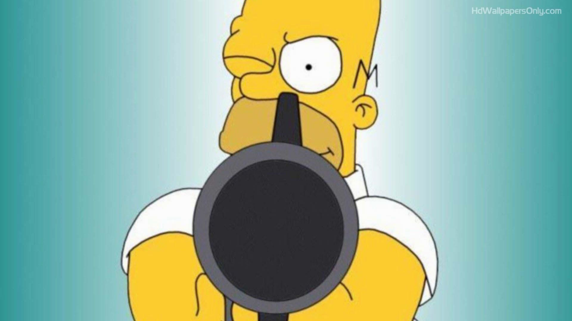 Homer Simpson, I Simpson, Fucile, Full HD, sfondo per PC