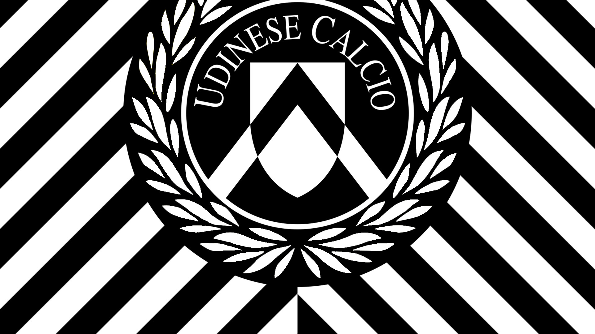 Udinese Calcio, Stemma, Bianconero, Strisce, Full HD, sfondo Windows 11