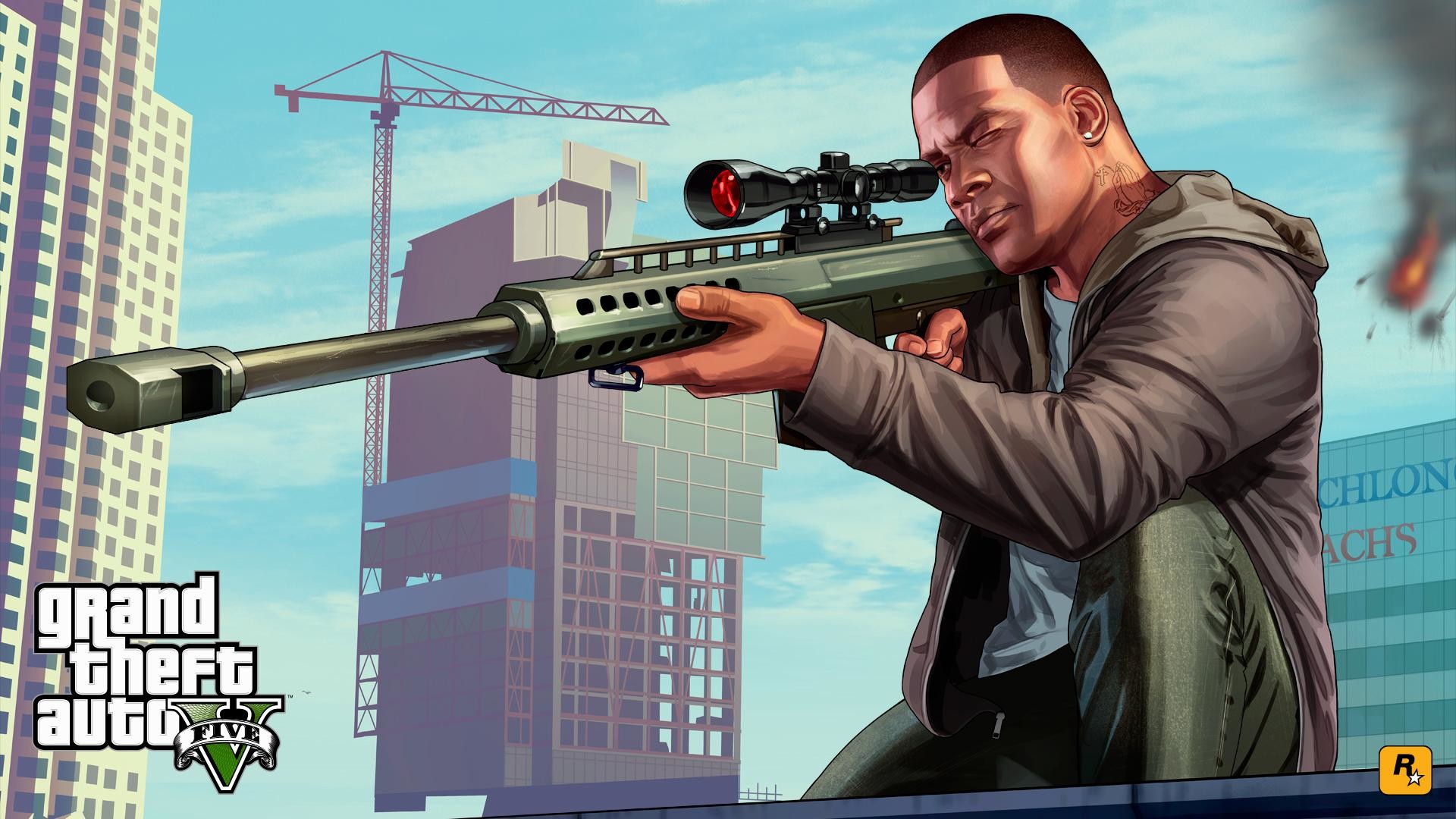 Franklin Clinton, Grand Theft Auto V, Fucile di precisione, Cantiere, sfondo Windows 11
