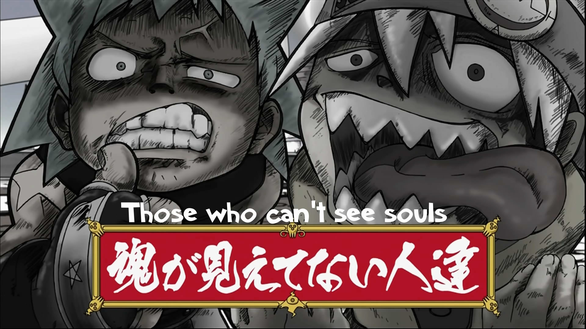 Soul Eater, Manga, Scritte giapponesi, Bianco e nero, Full HD, sfondo per PC