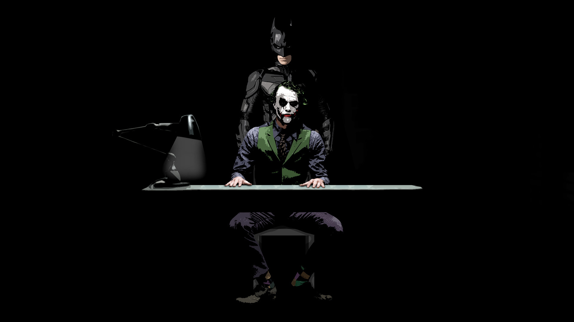 Joker, Batman, Il cavaliere oscuro, Sfondo nero, Full HD, wallpaper per computer