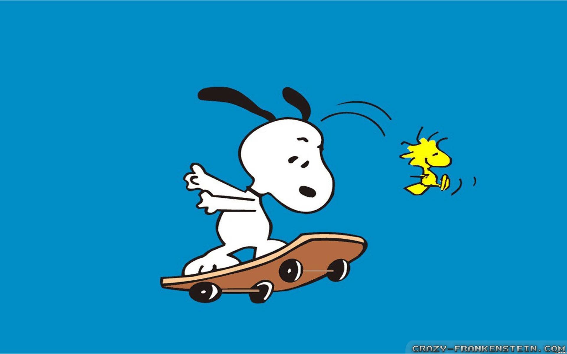 Snoopy, Woodstock, Skateboard, Blu, 1920x1200, sfondo MacBook Pro
