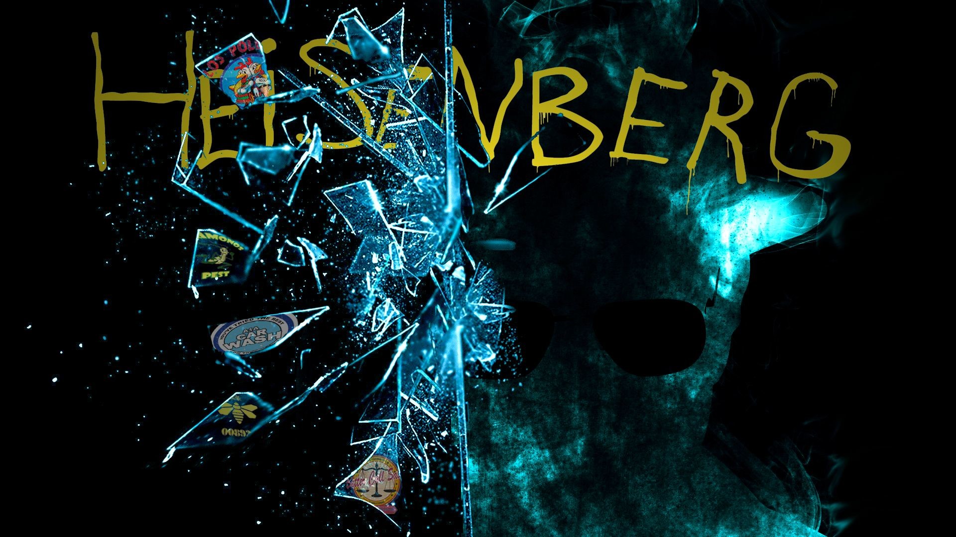 Heisenberg, Breaking Bad, Vetro rotto, Cristalli blu, 1920x1080, sfondo per PC