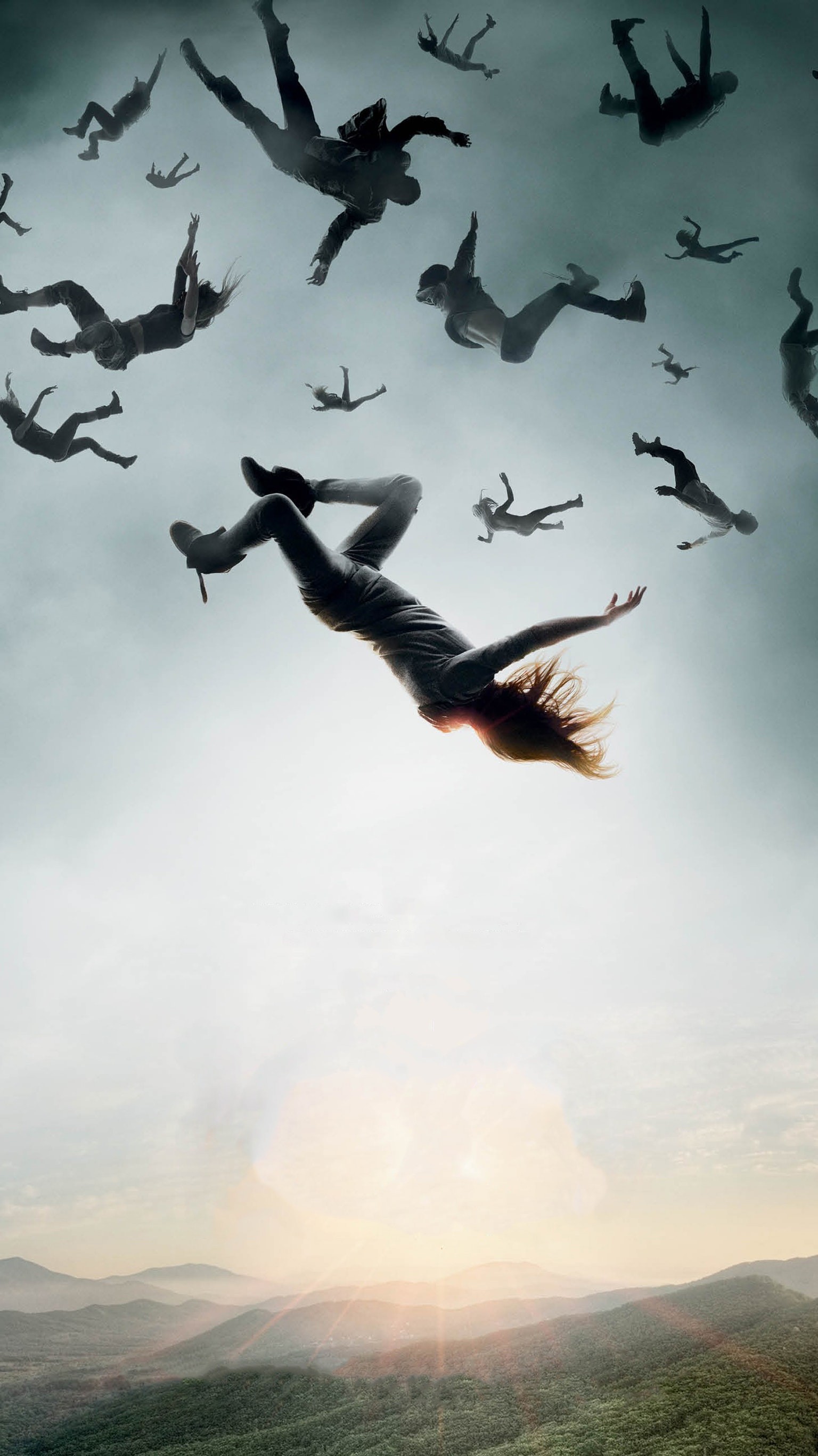 The 100, Persone che cadono, Cielo, Poster, QHD+, sfondo per iPhone e Android