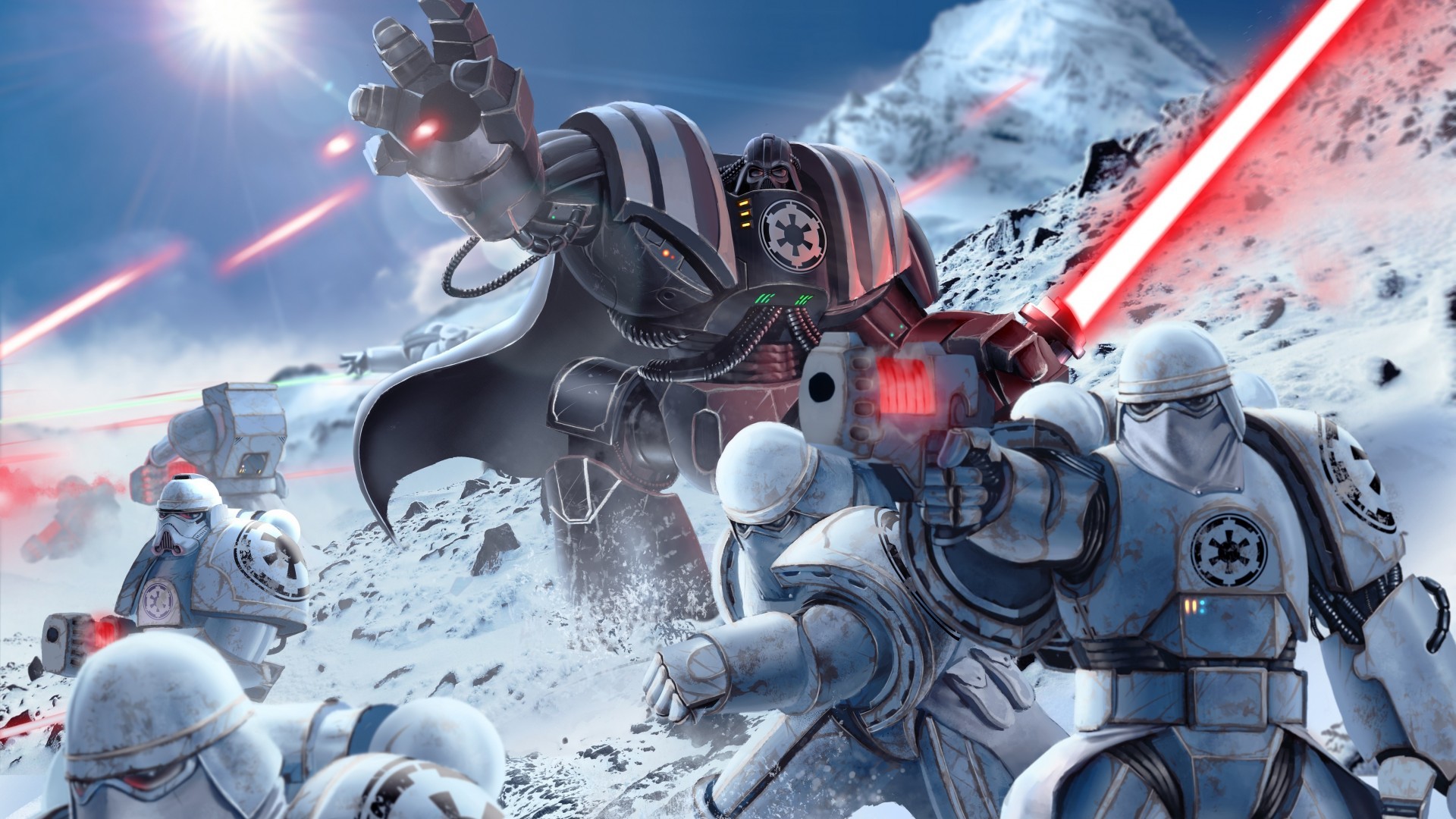 Snowtrooper, Star Wars, Battaglia di Hoth, Spada laser, Full HD, sfondo desktop