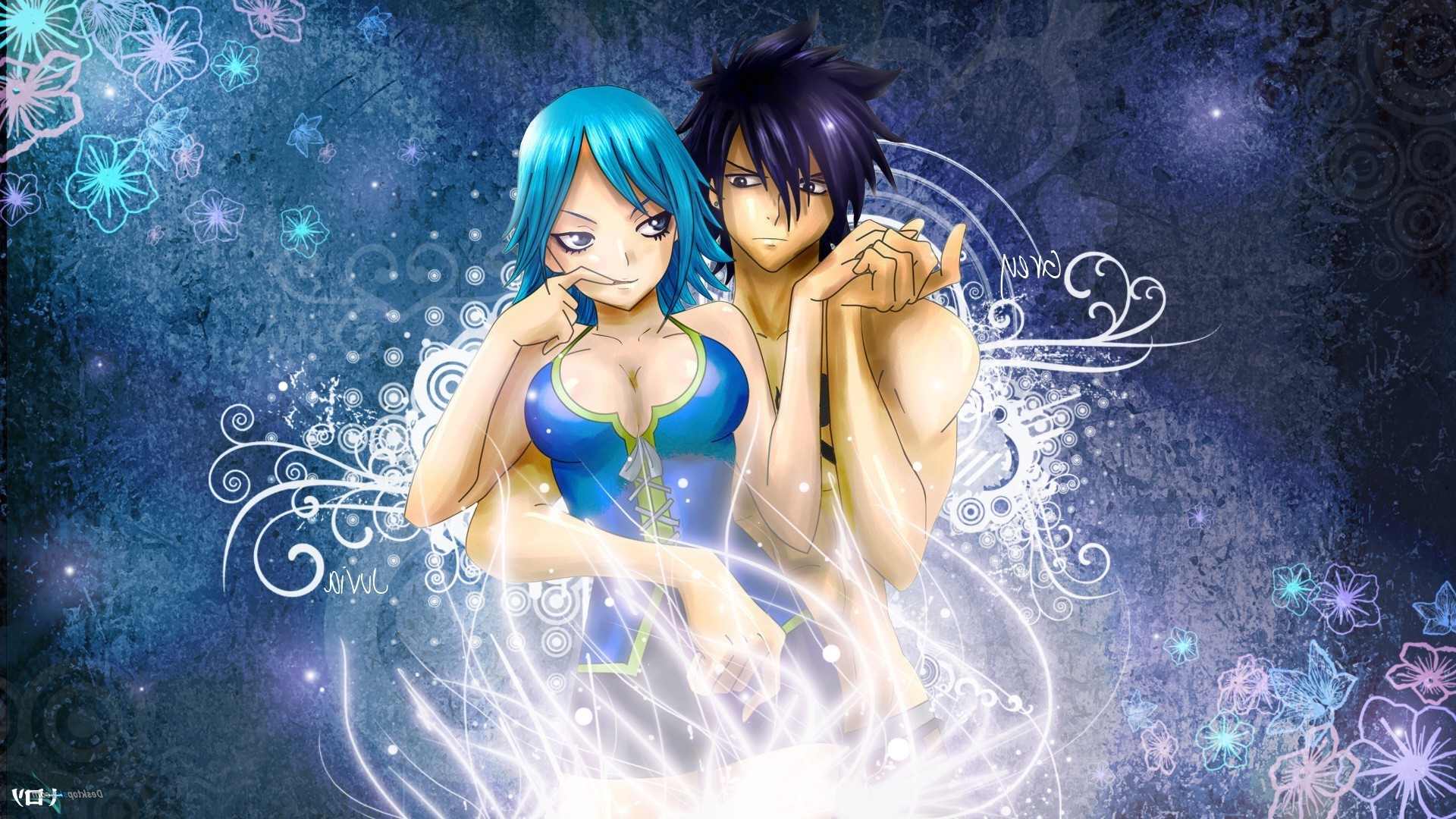 Juvia Lockser, Gray Fullbuster, Fairy Tail, Gruvia, 1920x1080, sfondo per PC