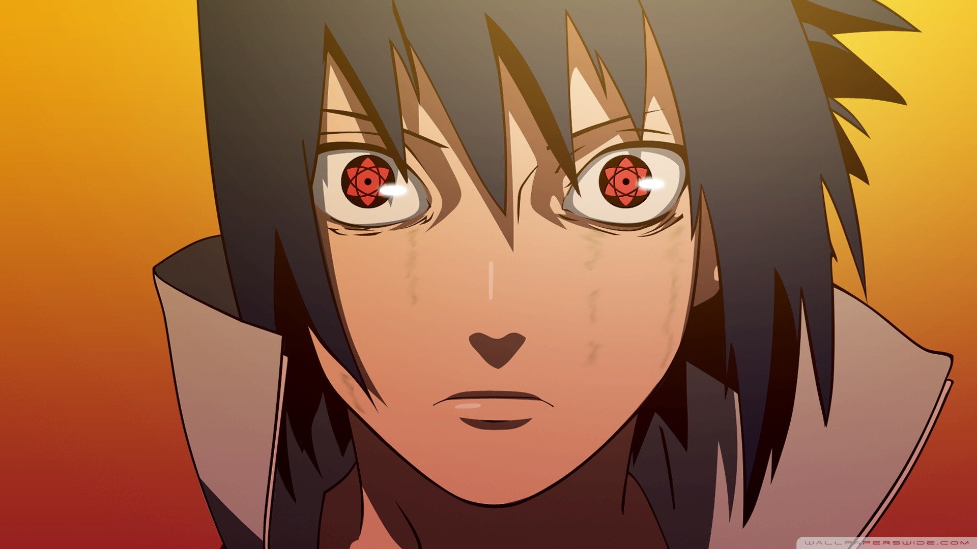 Sasuke Uchiha, Mangekyō Sharingan, Naruto, Primo piano, Full HD, wallpaper per computer