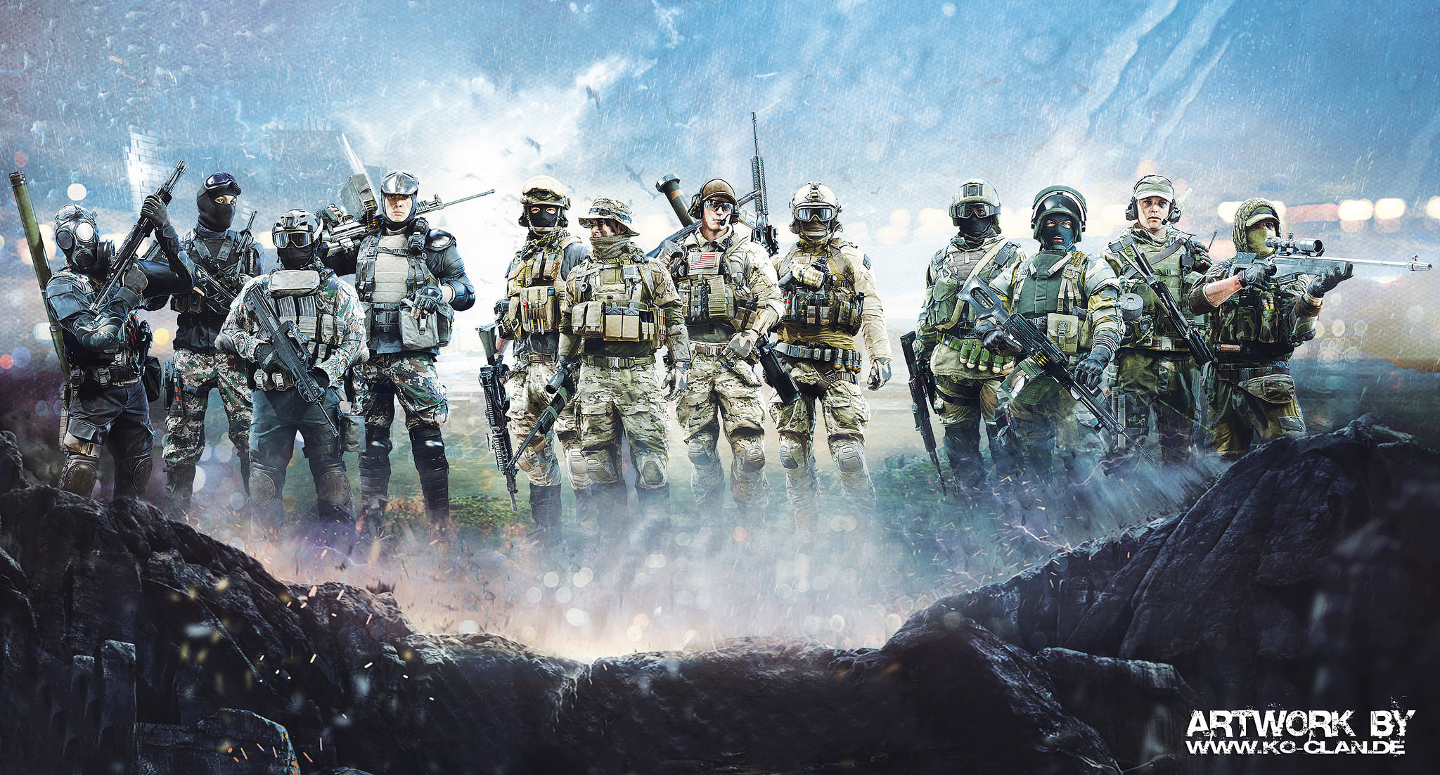 Soldati, Forze speciali, Squadra, Arte digitale, Full HD, sfondo per PC e portatile