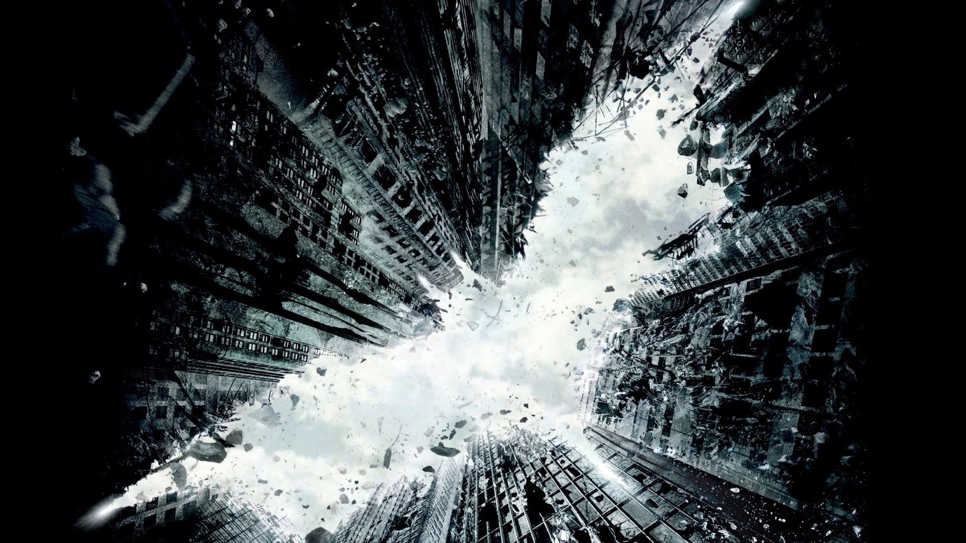 Gotham City, Il cavaliere oscuro - Il ritorno, Pipistrello, Grattacieli, sfondo Full HD per computer