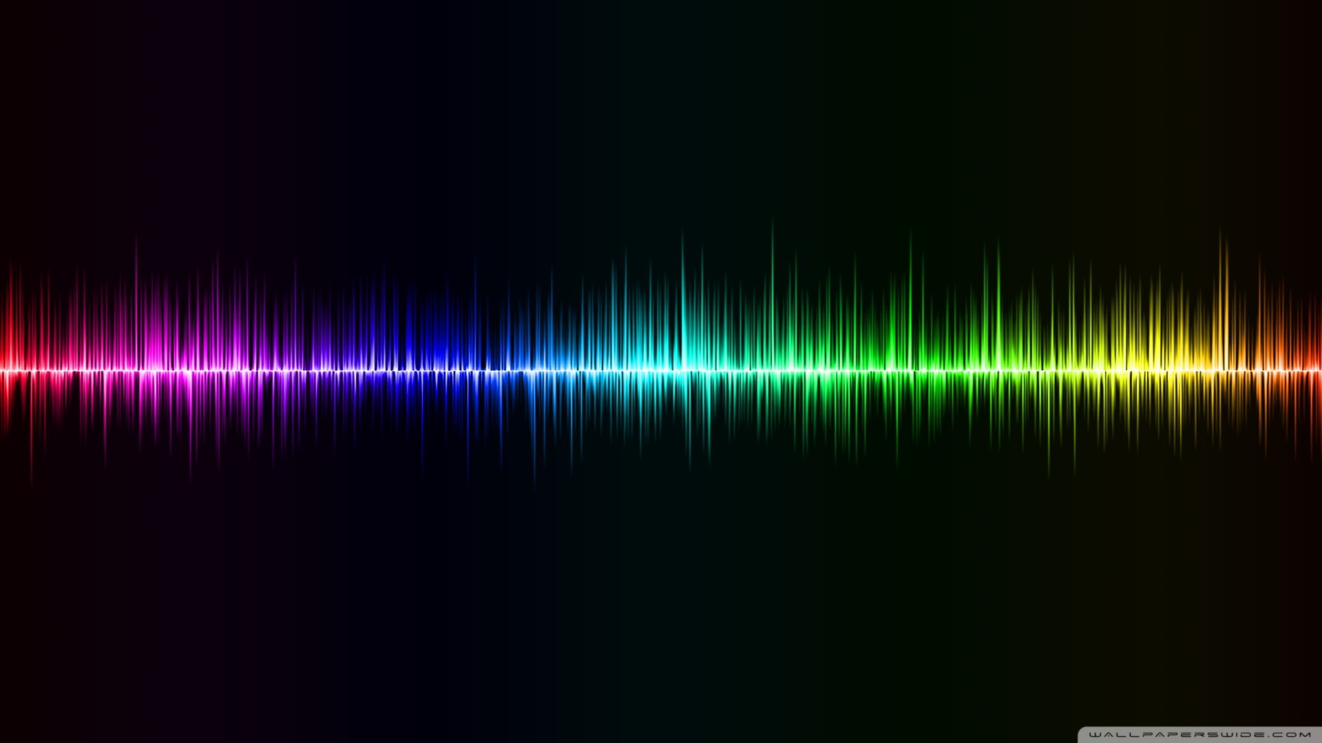 Onda sonora, Arcobaleno, Sfondo nero, Full HD, wallpaper per PC