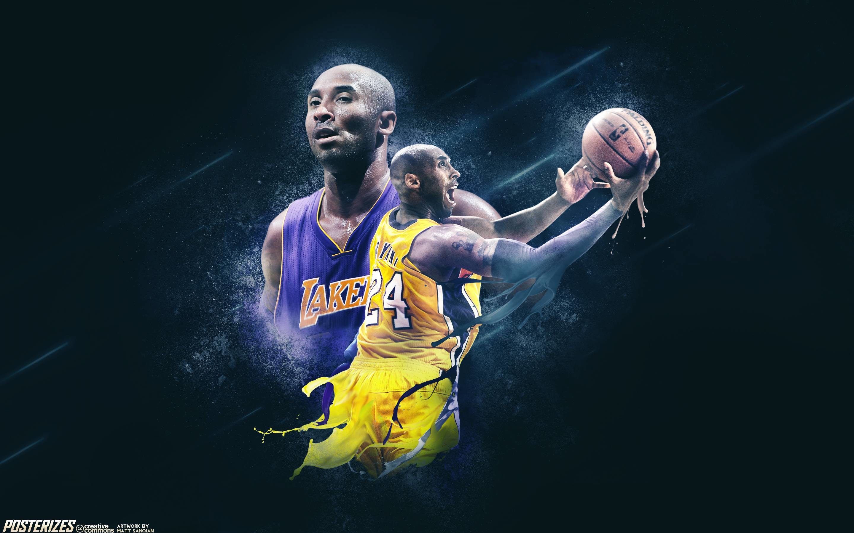 Kobe Bryant, Los Angeles Lakers, Collage, Arte digitale, 2K, sfondo per PC
