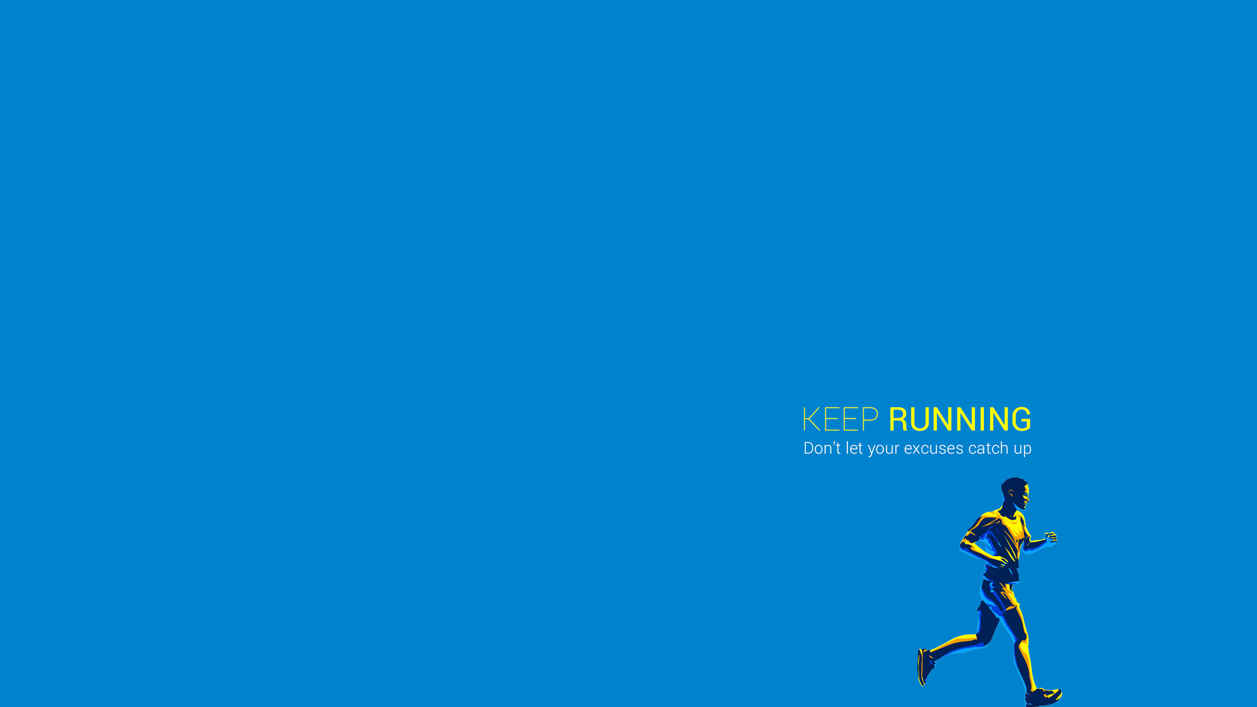 Keep Running, Corridore, Blu, Minimalismo, 2K, sfondo desktop