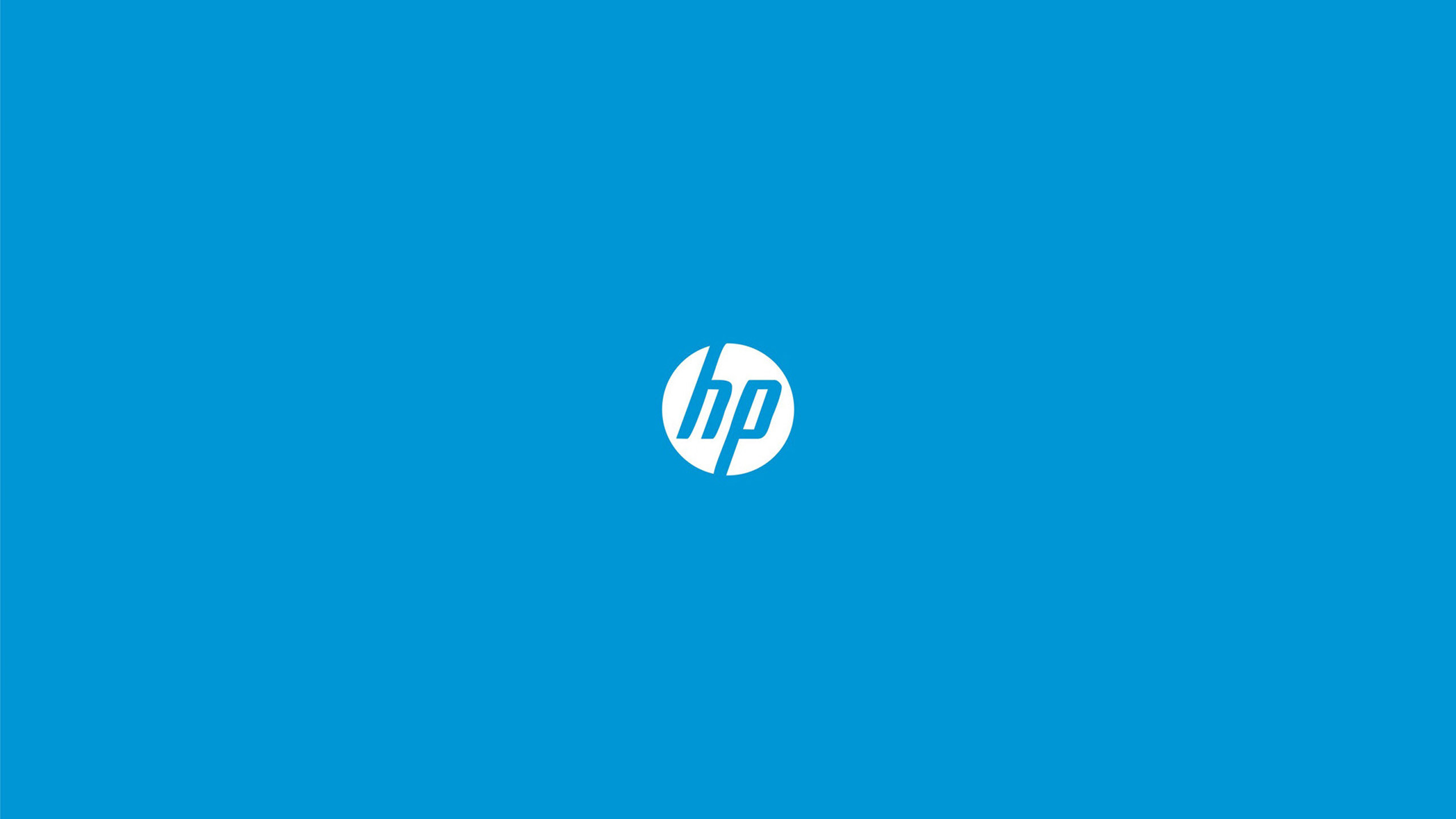 Logo HP, Sfondo azzurro, Minimalismo, Bianco, Hewlett-Packard, 2K, wallpaper desktop