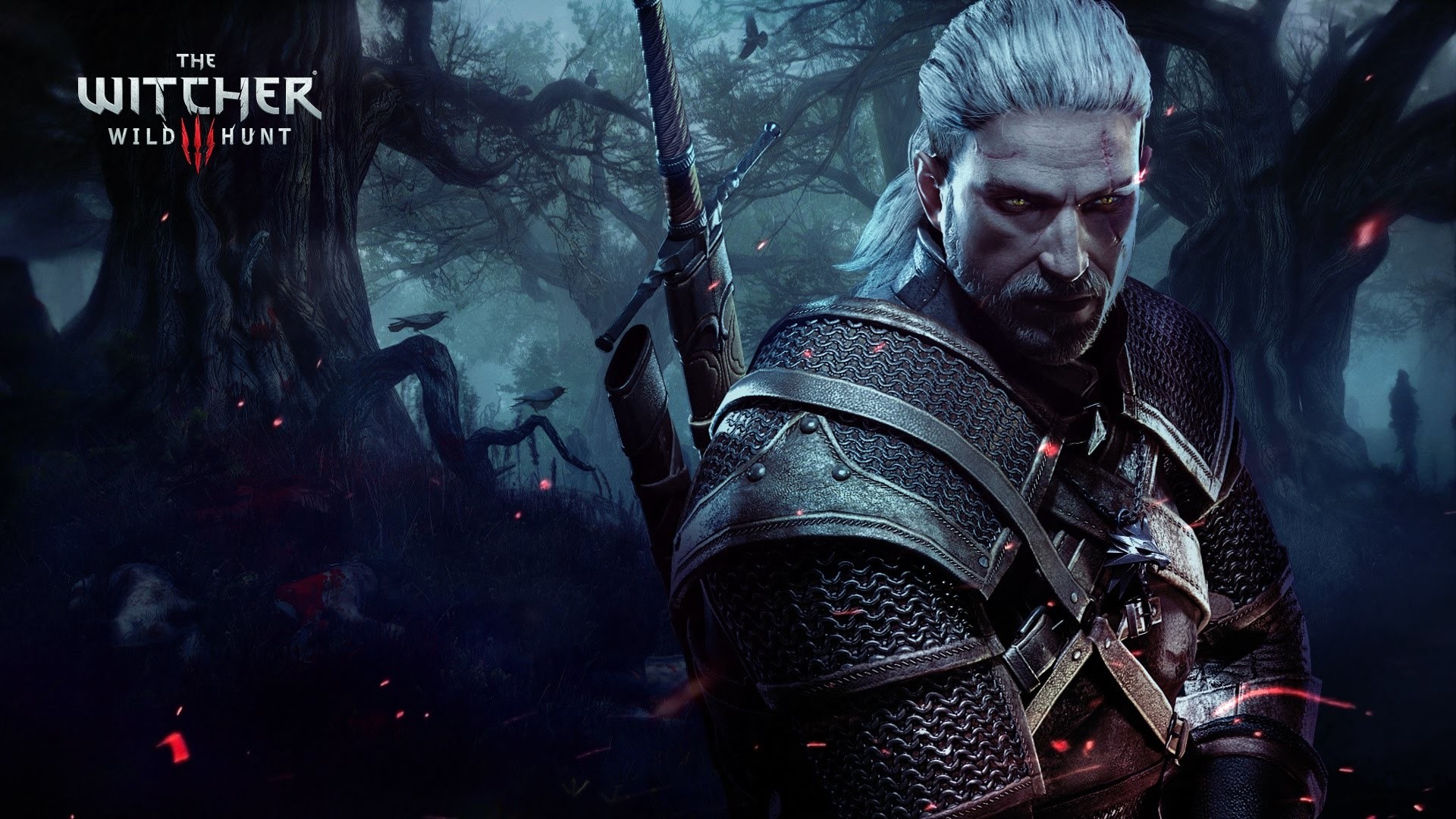 Geralt di Rivia, The Witcher 3: Wild Hunt, Foresta, Primo piano, wallpaper per portatile