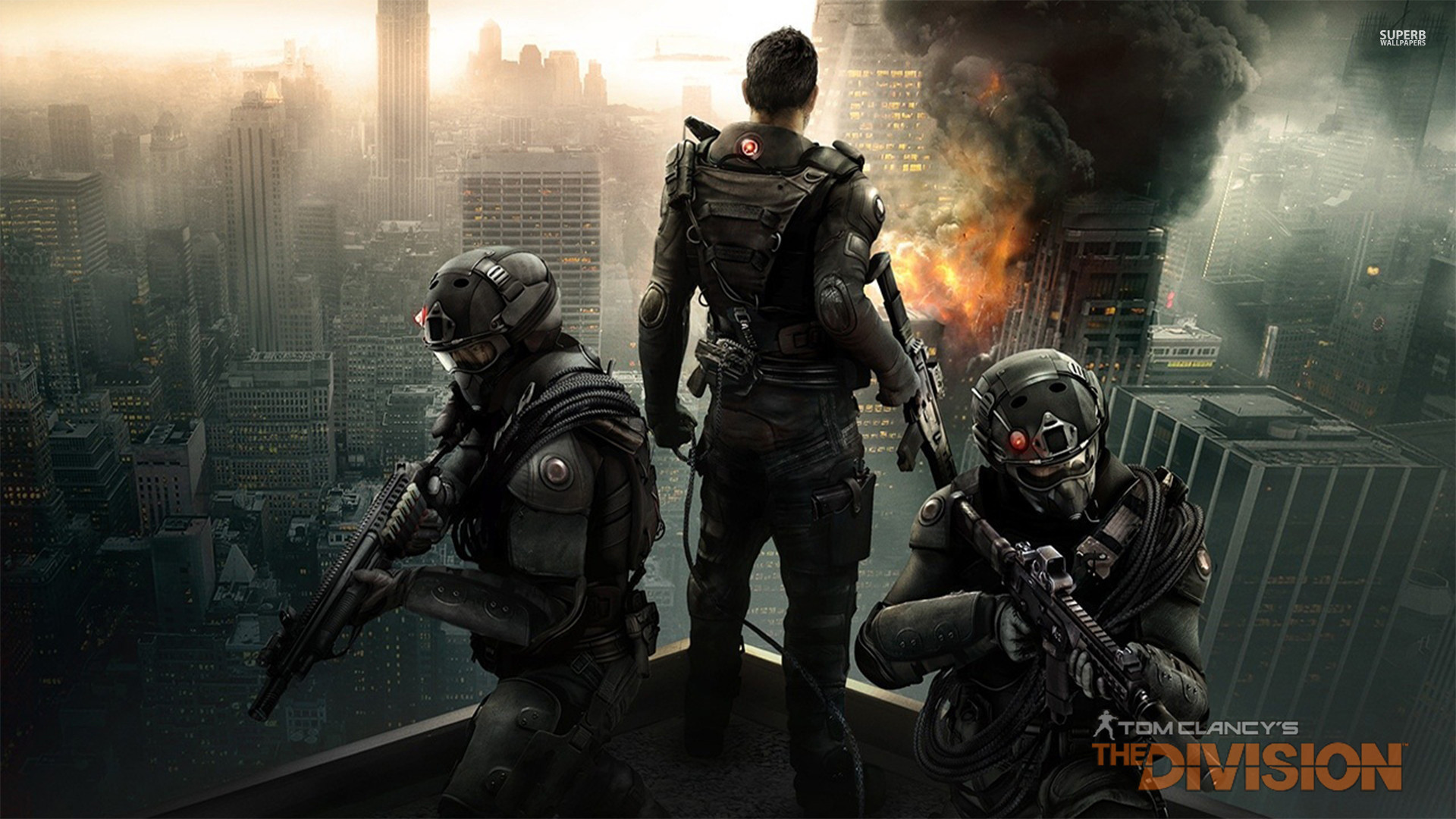 Tom Clancy's The Division, Agenti, Tetto, Logo, 16:9 Full HD, sfondo widescreen