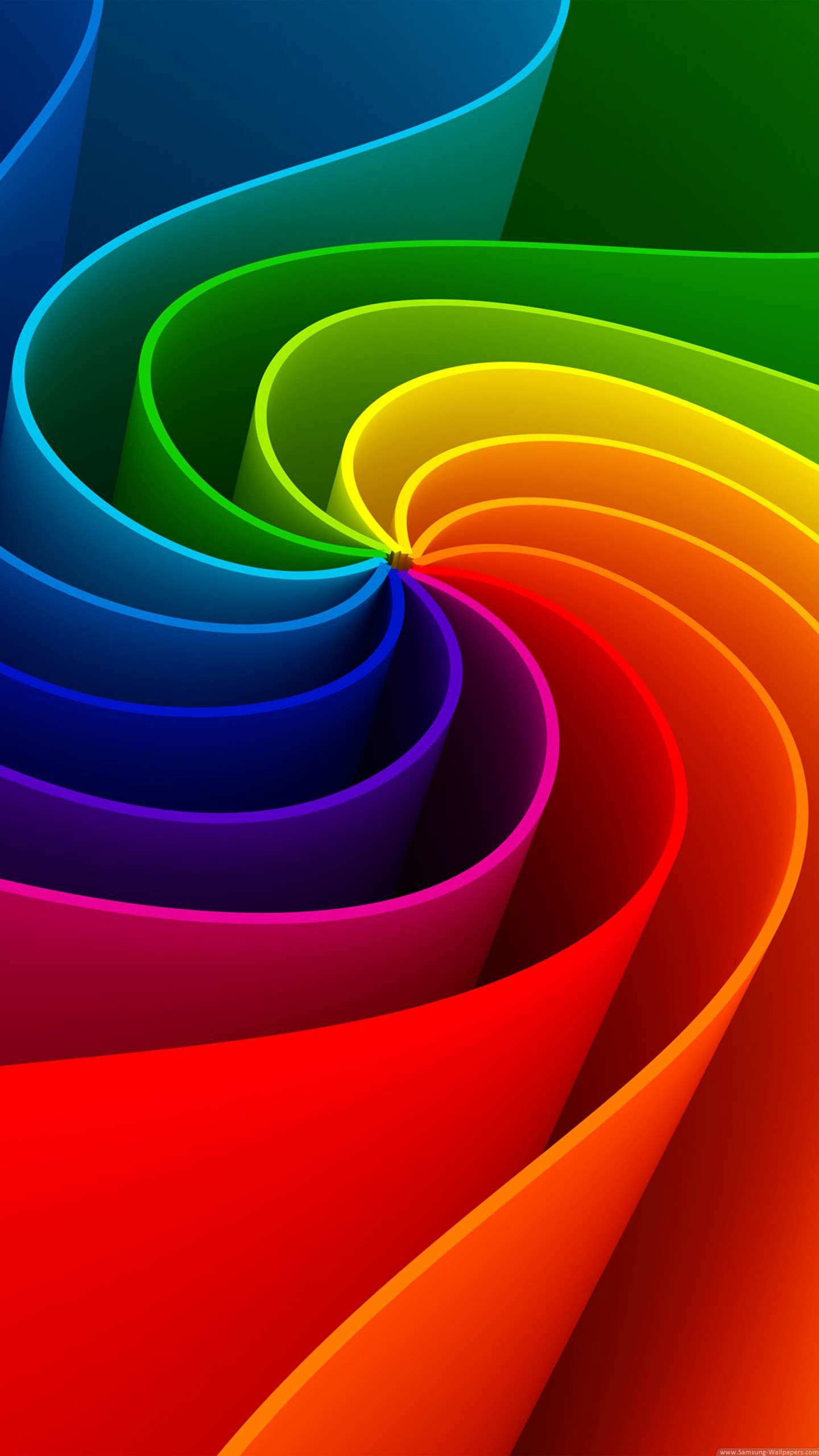 Spirale di carta, Arcobaleno, Astratto, QHD+, sfondo per smartphone