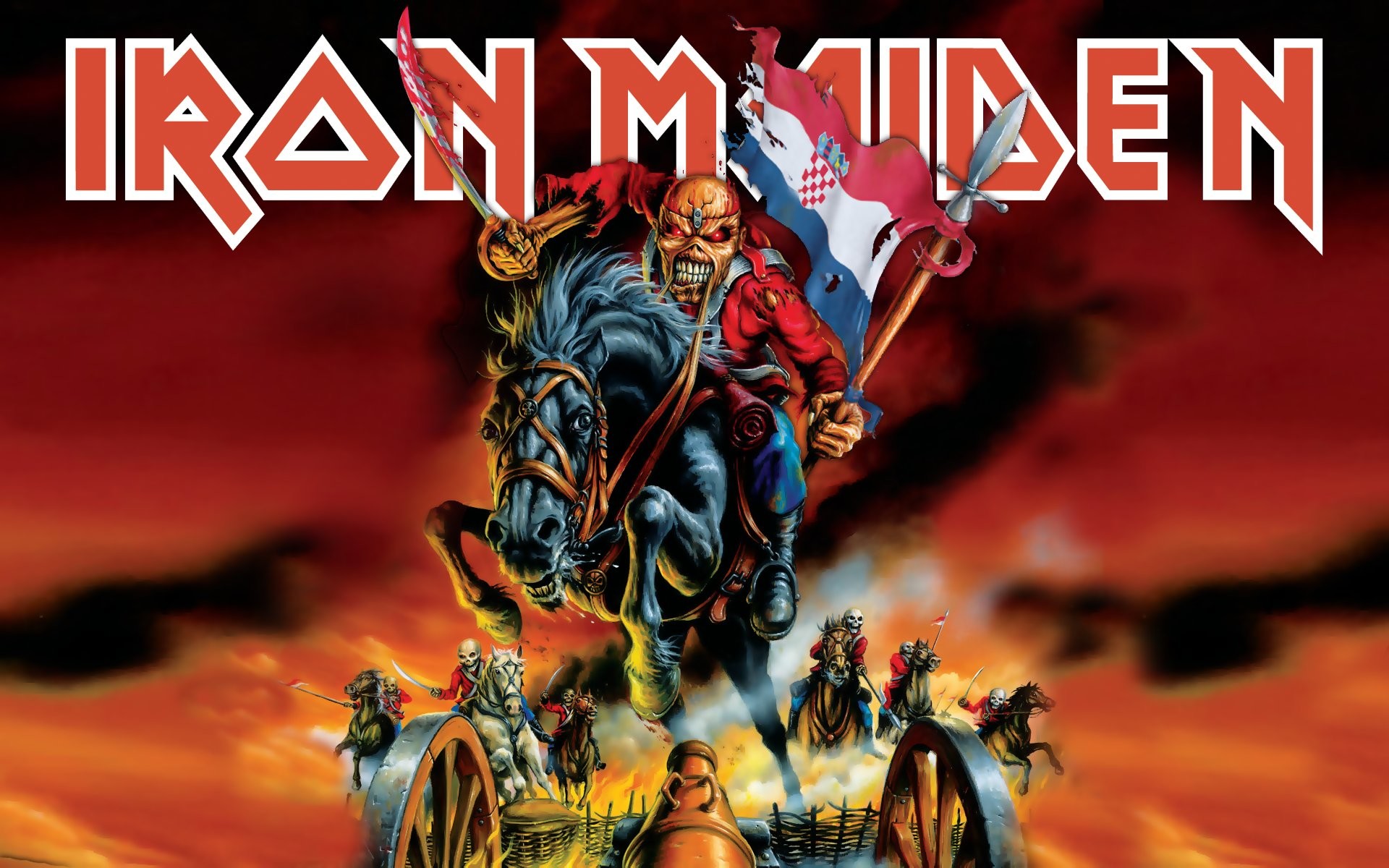 Eddie, Maiden England, Iron Maiden, Logo, Cavallo, Bandiera, 1920x1200, sfondo MacBook Pro