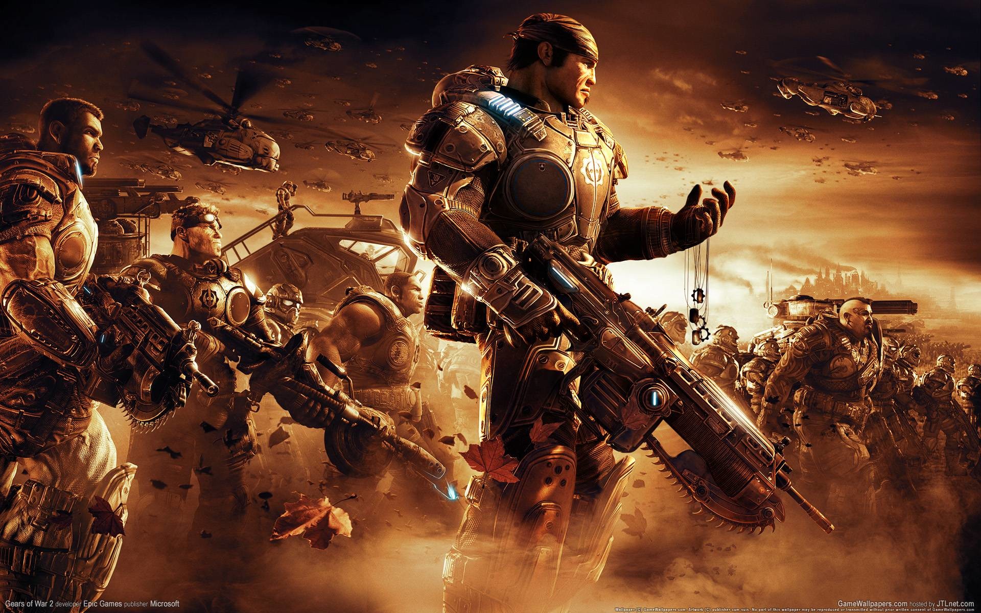 Gears of War 2, Marcus Fenix, Soldati, Videogioco, 16:10 Full HD, wallpaper widescreen