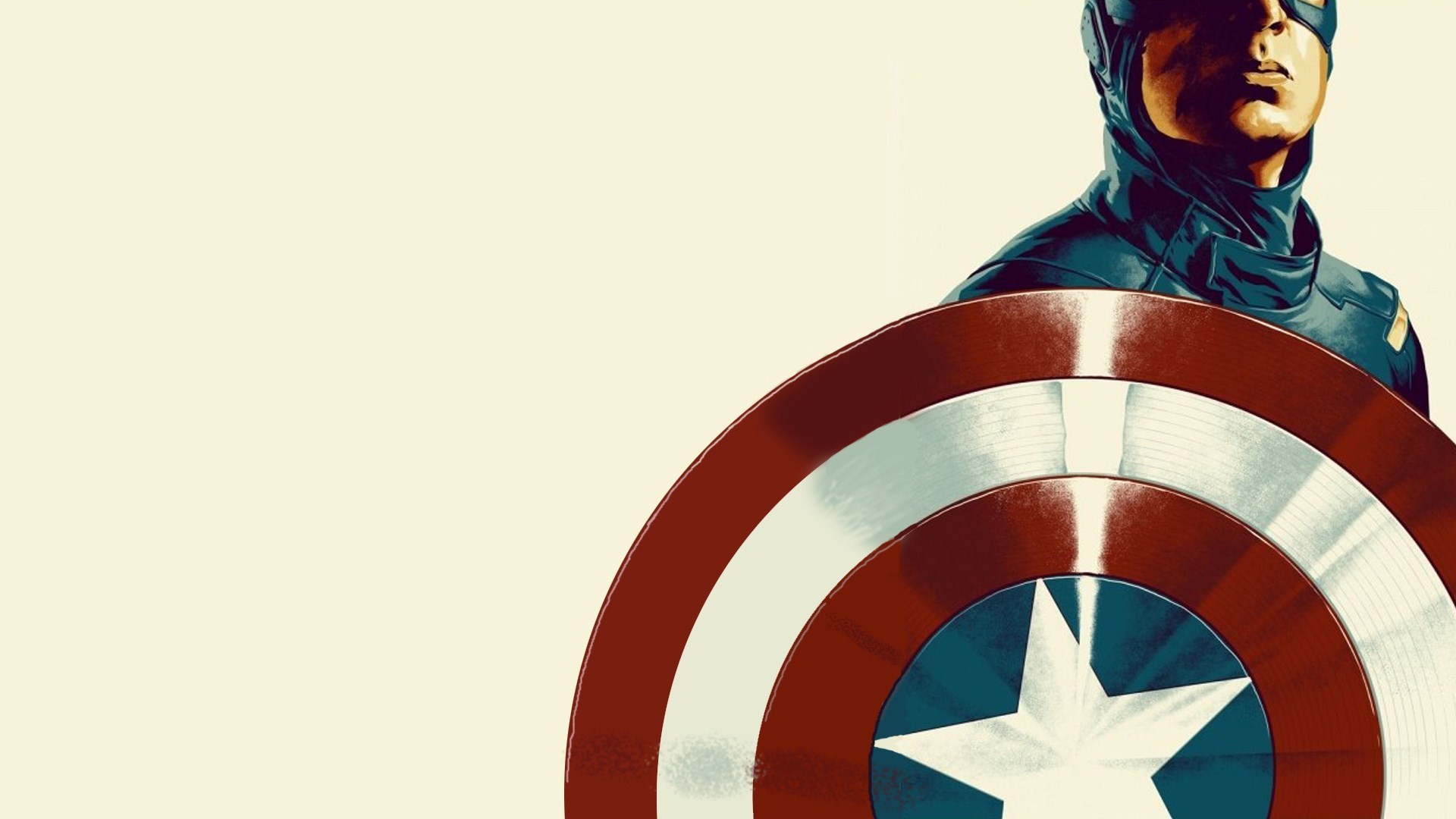 Capitan America, Scudo, Illustrazione, Sfondo crema, Full HD, wallpaper per portatile