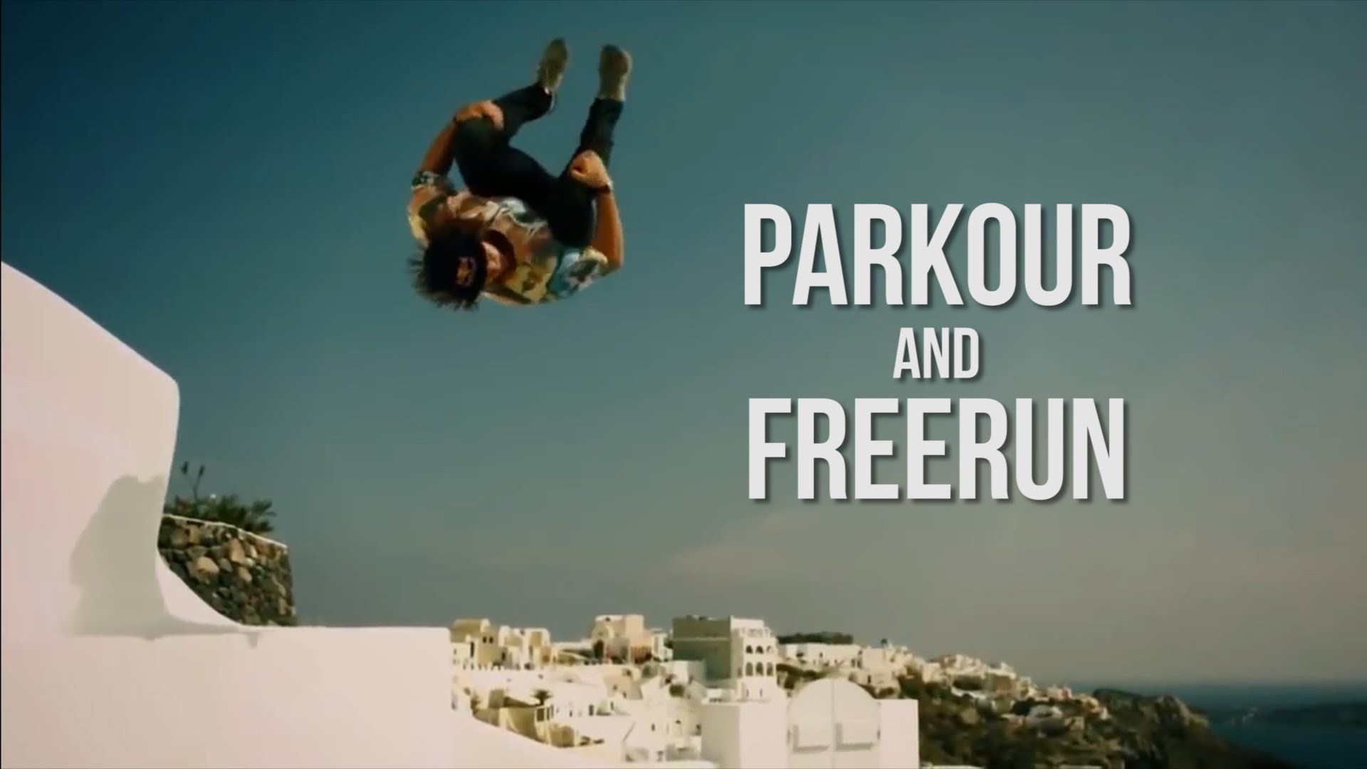 Parkour and Freerun, Salto mortale, Santorini, 1920x1080, immagine di sfondo