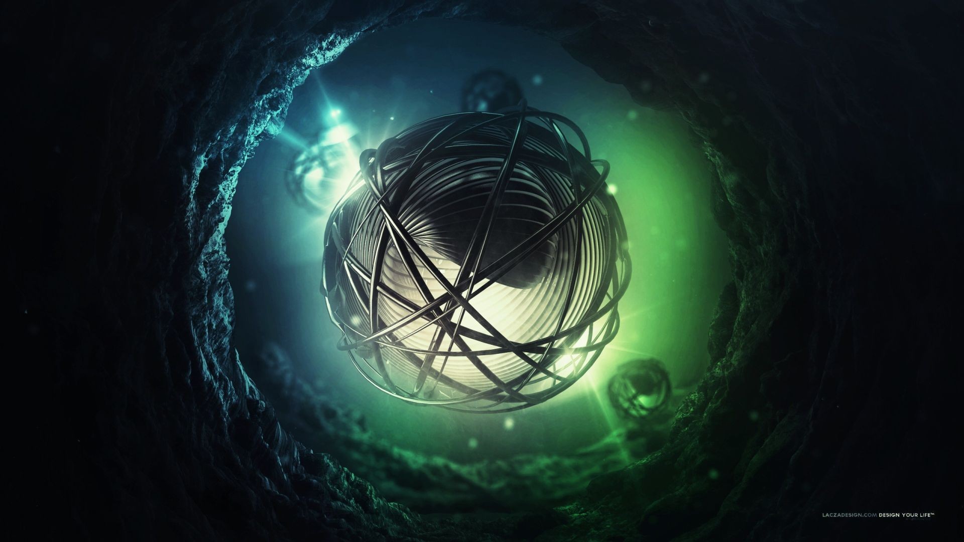 Sfera, Astratto, Verde, Arte digitale, Full HD 1080p, sfondo desktop