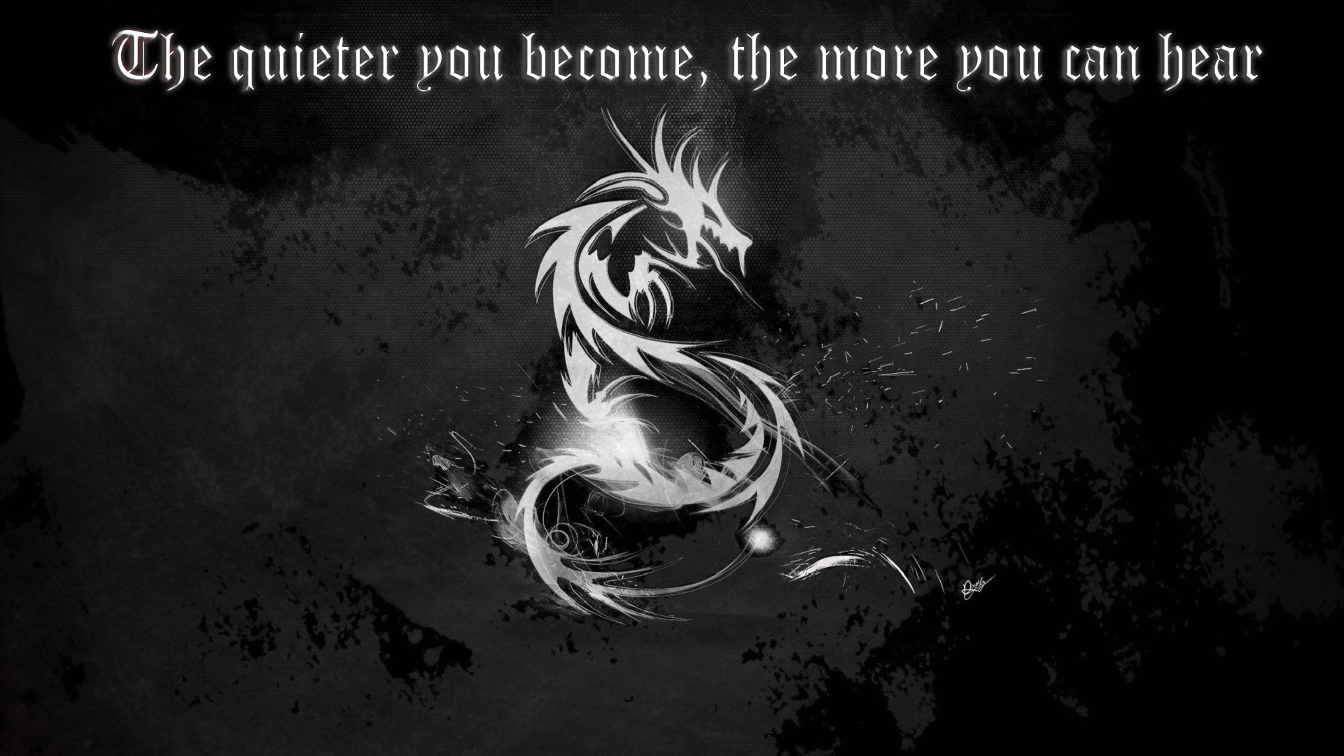 Kali Linux, The quieter you become, the more you can hear, Drago, Sfondo nero, wallpaper Full HD