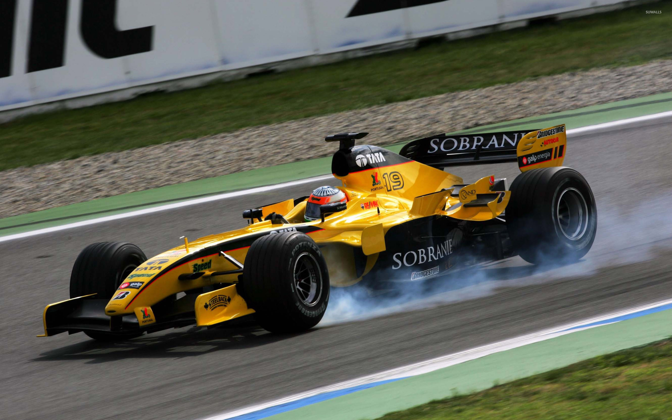 Jordan Grand Prix, Sobranie, Formula 1, Giallo, Fumo, 2K, sfondo per PC e portatile